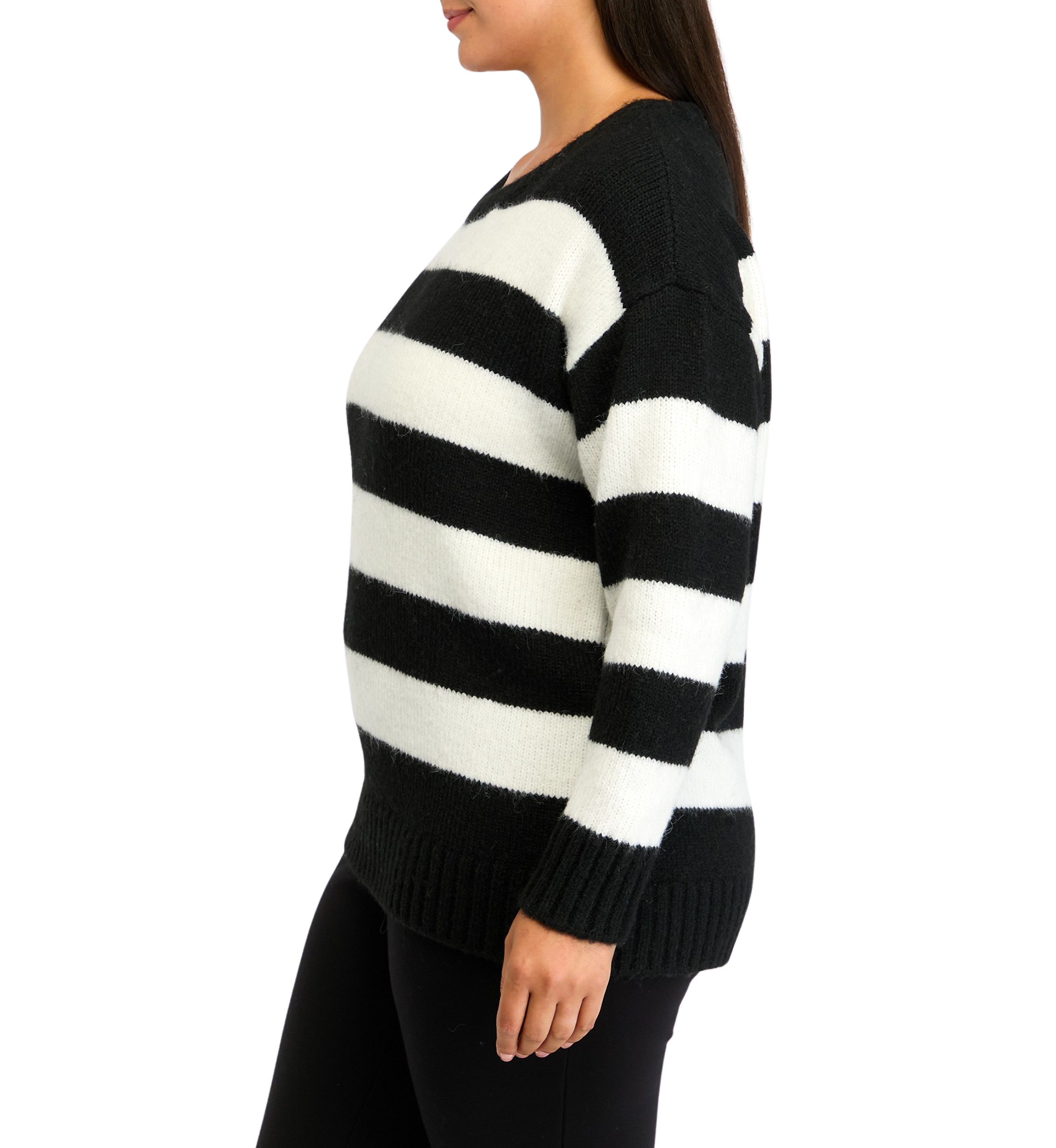 Plus Size Bold Striped Sweater