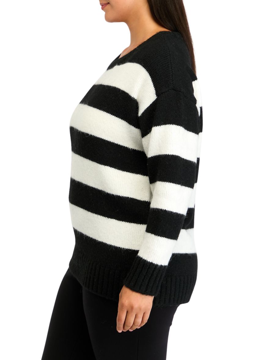 Plus Size Bold Striped Sweater