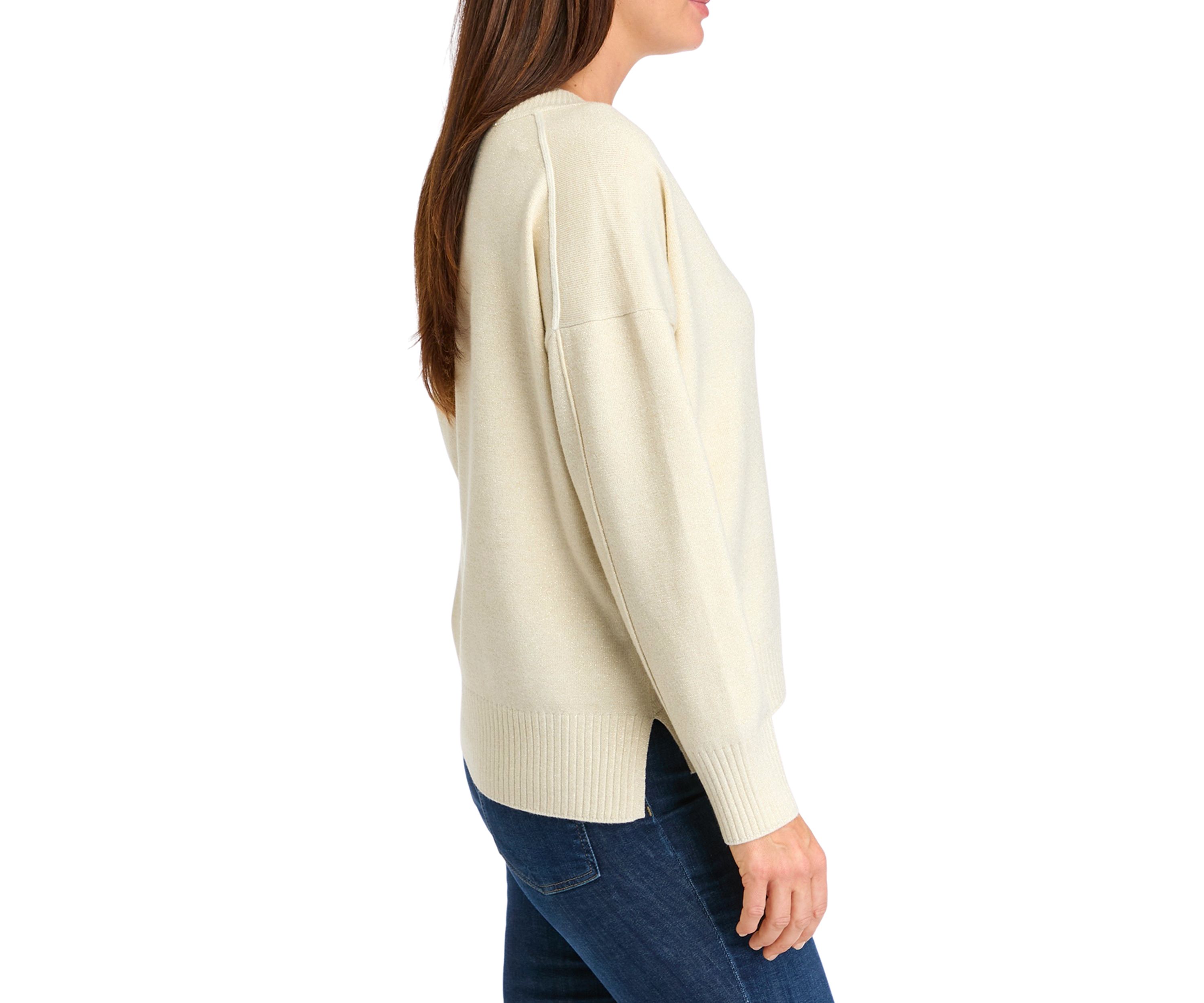 Womens Fine Gauge Holiday Sweater