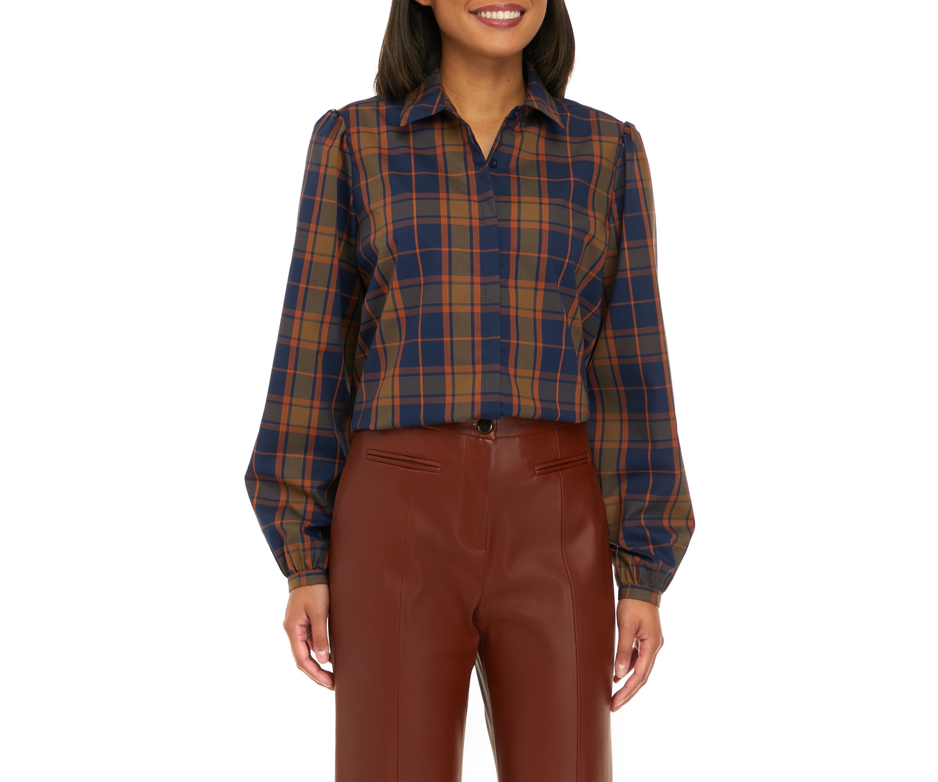 Womens Collared Button-Down Shirt