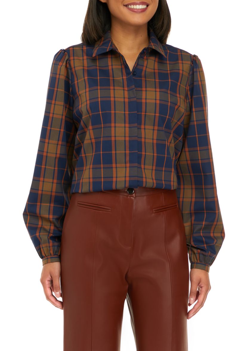 Womens Collared Button-Down Shirt