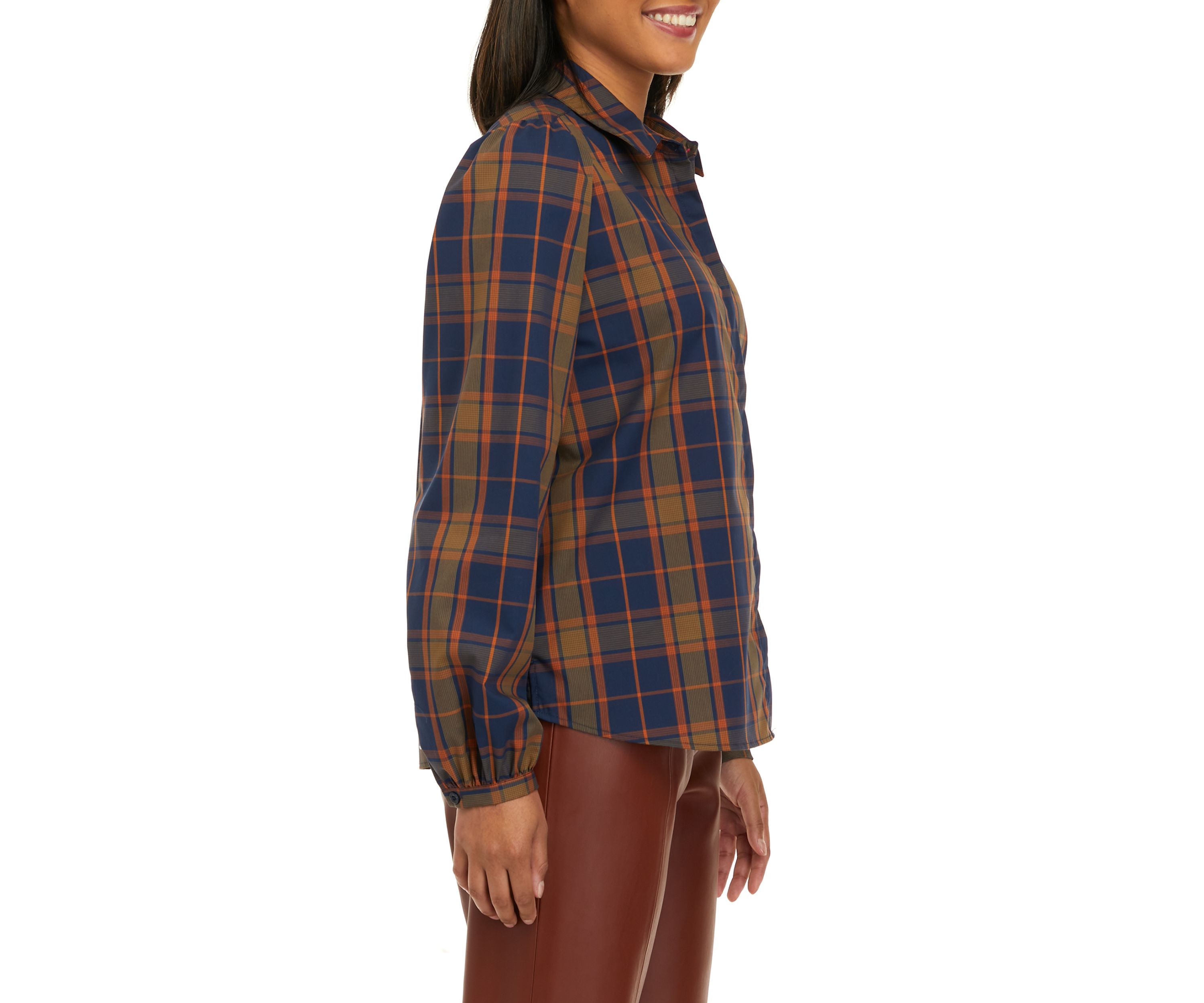 Womens Collared Button-Down Shirt