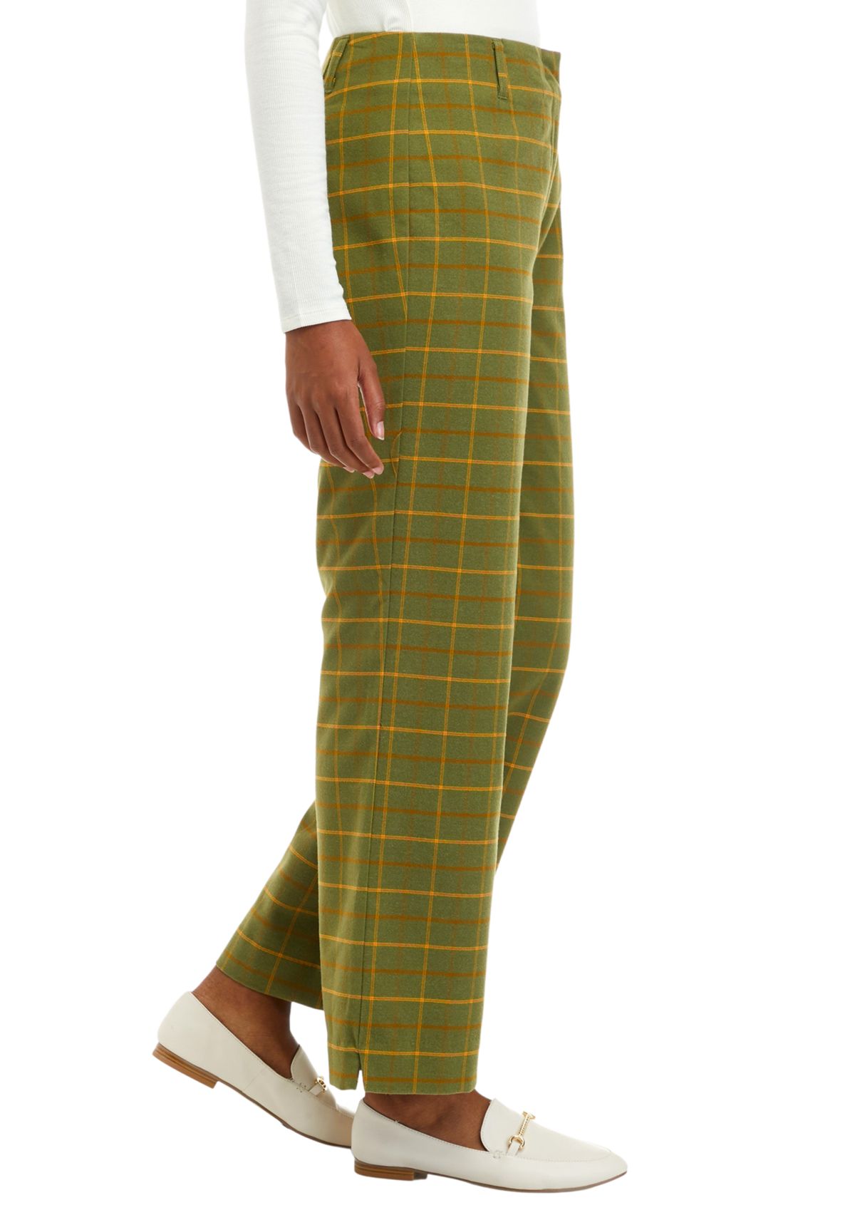 Womens Plaid Slim Wide Leg Pants								