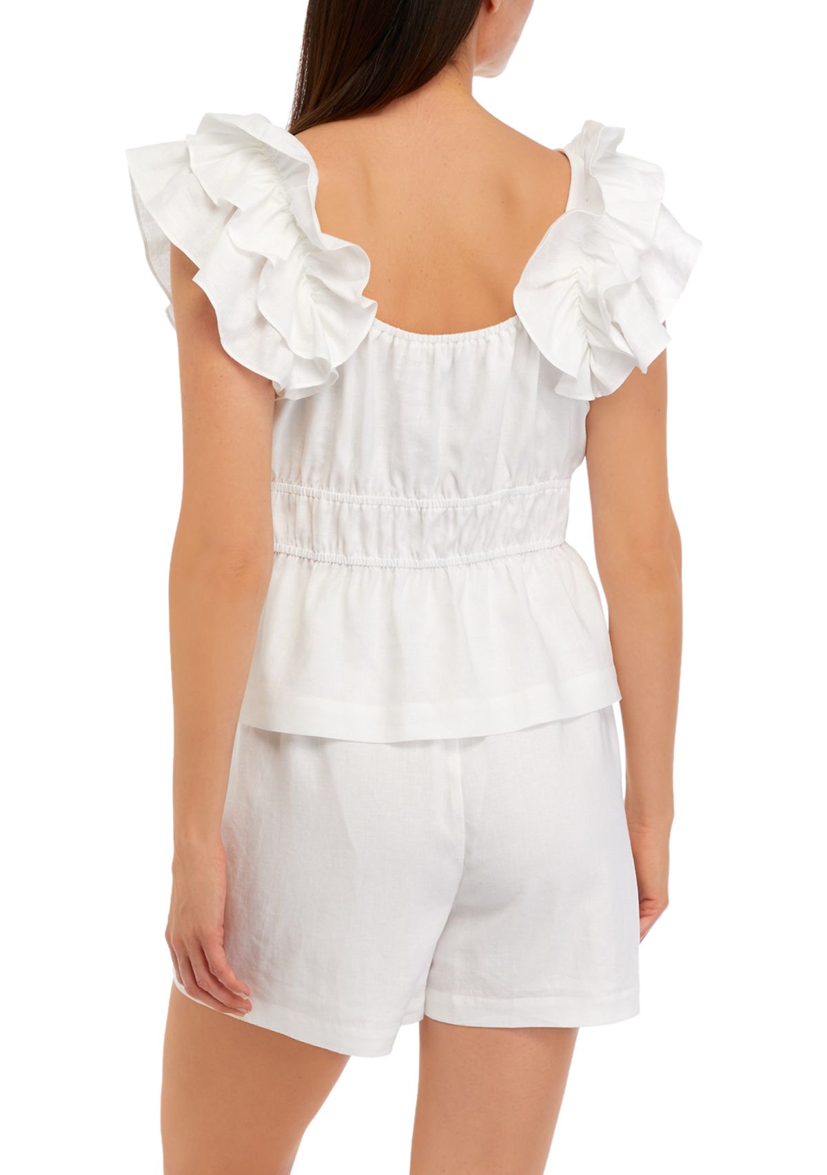 Womens Sleeveless Ruffle Tank Top