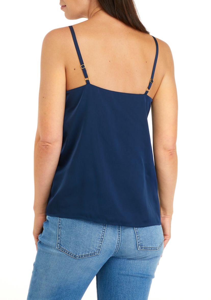 Womens Sleeveless Satin V-Neck Cami