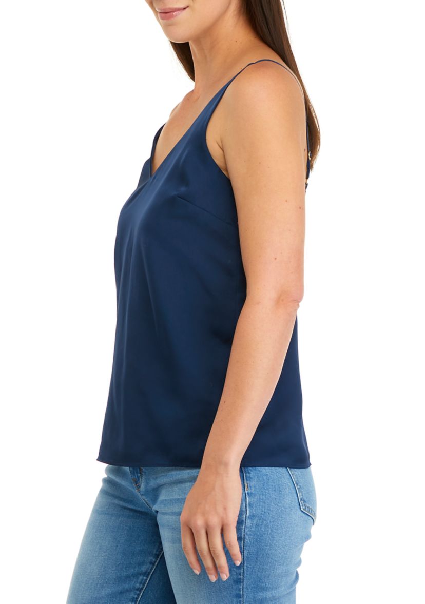 Womens Sleeveless Satin V-Neck Cami