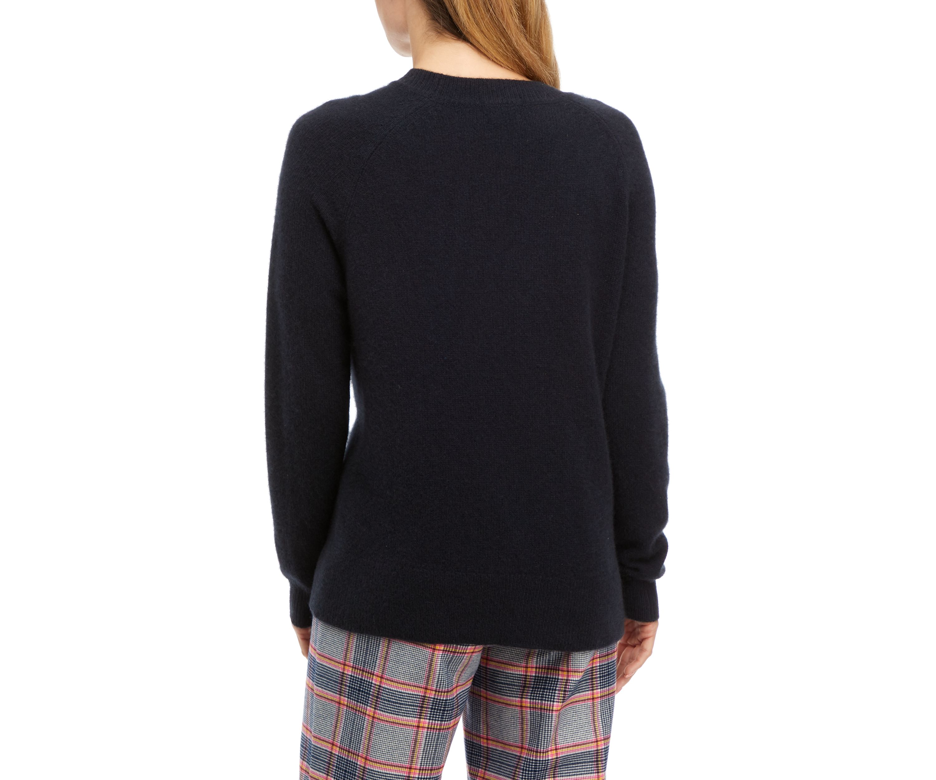 Womens Long Sleeve V-Neck Cashmere Sweater
