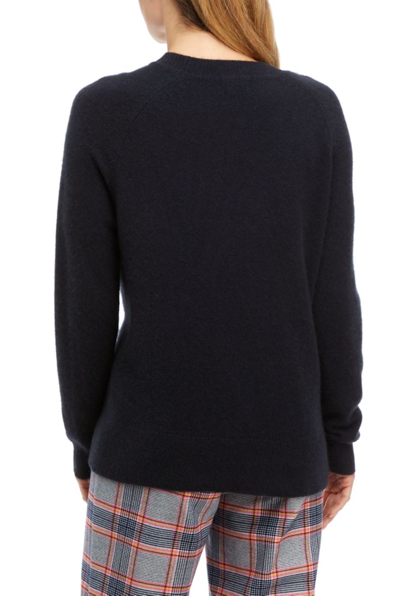 Womens Long Sleeve V-Neck Cashmere Sweater