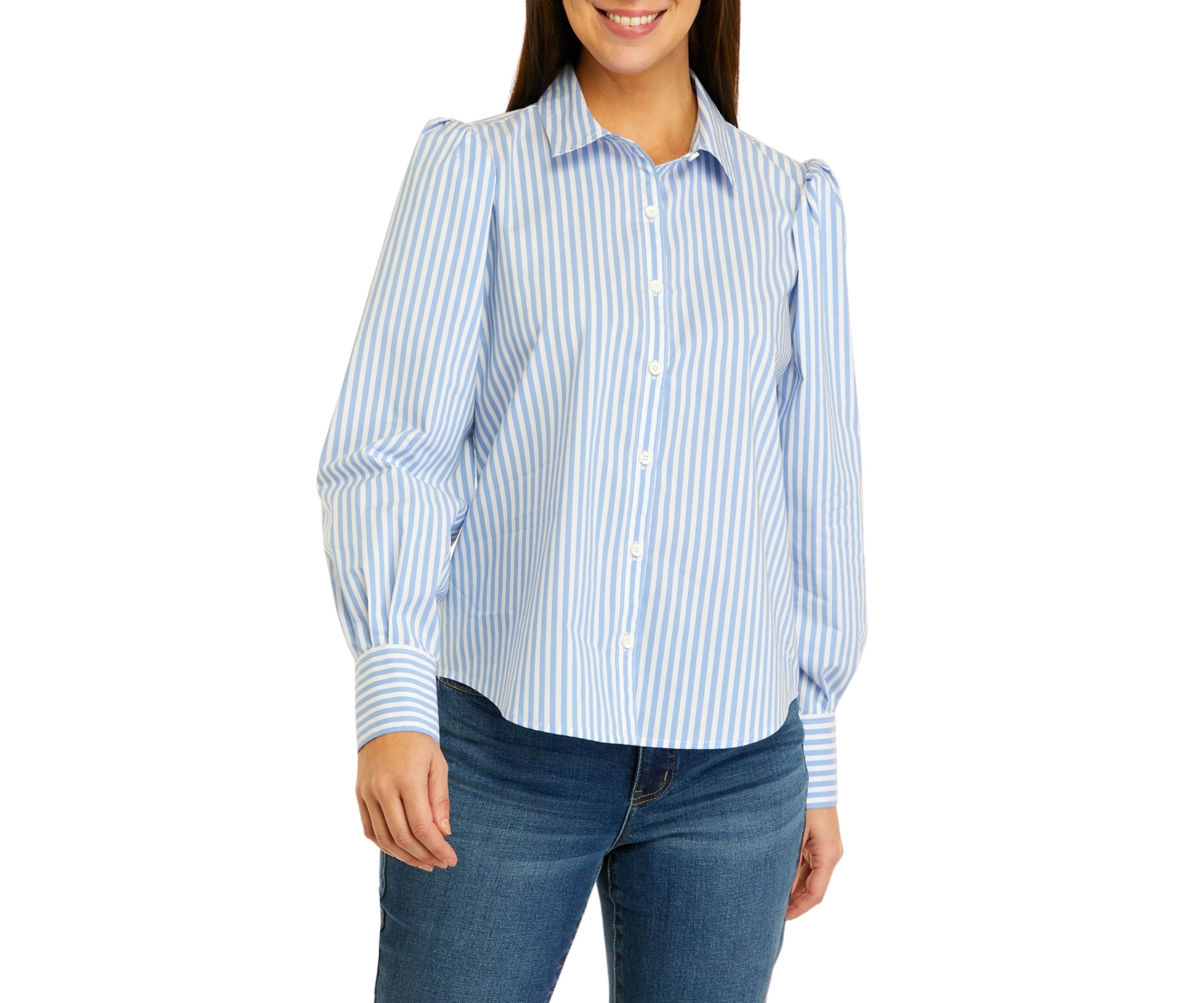 Biltmore® Women's Long Sleeve Puffed Sleeve Button Down Shirt | Belk