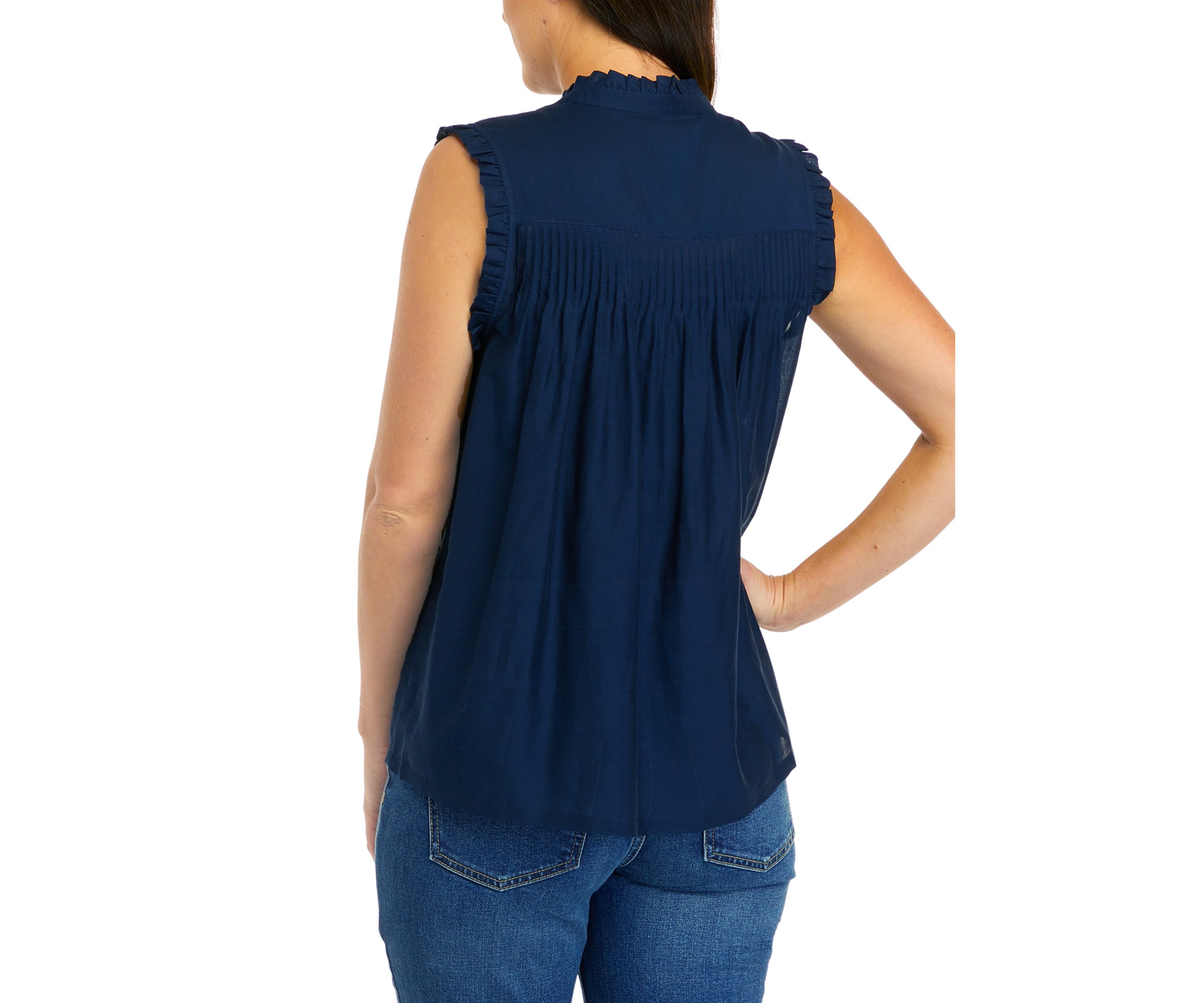 Womens Sleeveless Ruffle Tank Top