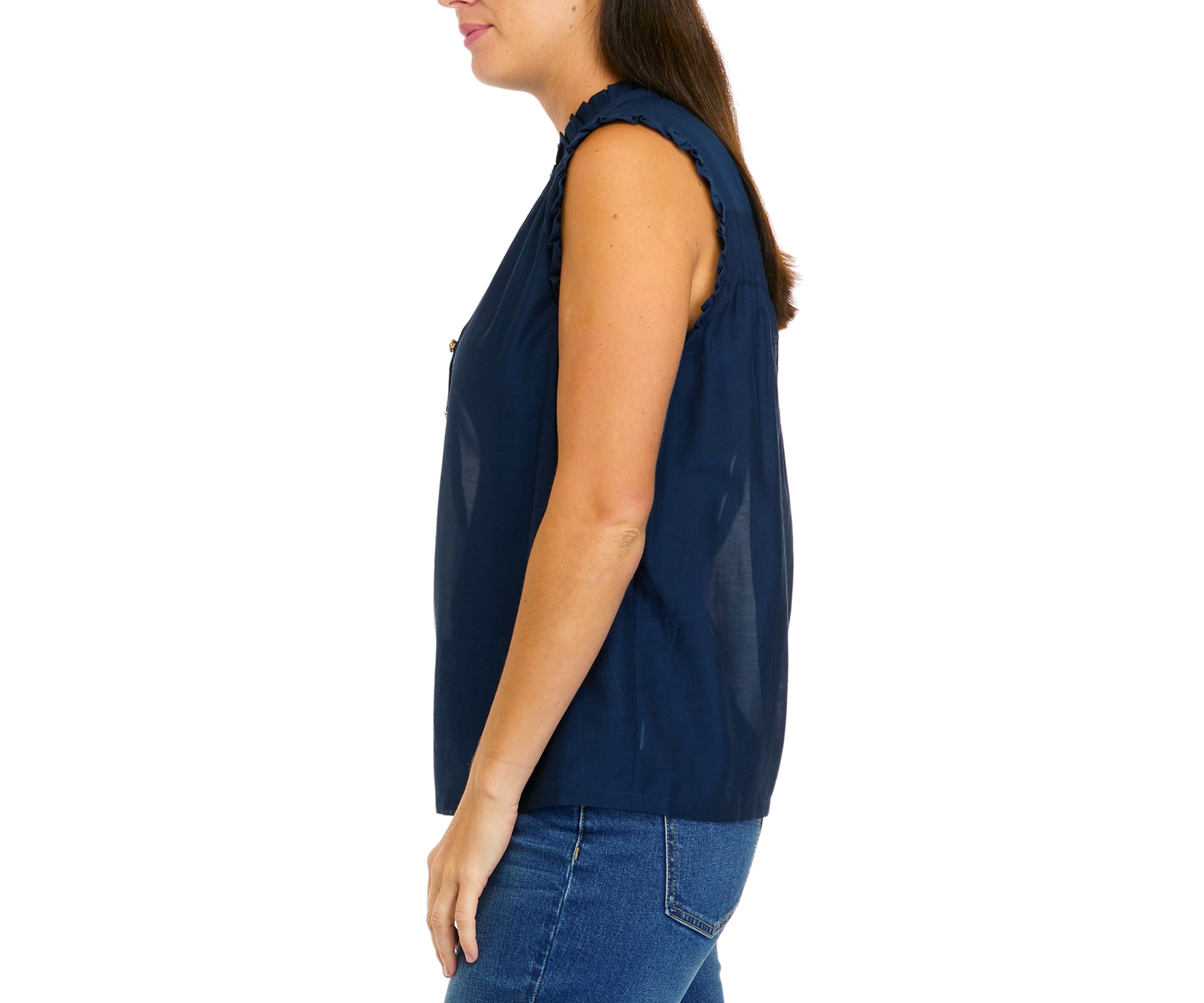 Womens Sleeveless Ruffle Tank Top