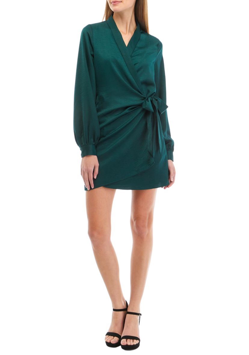 Womens Calla Green Wrap Dress
