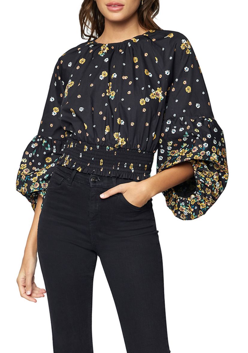Womens Field of Dreams Blouson Sleeve Top