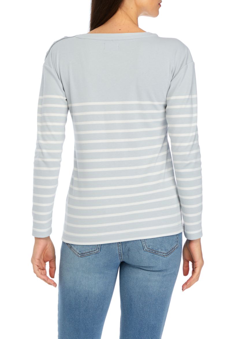 Womens Button Shoulder Top