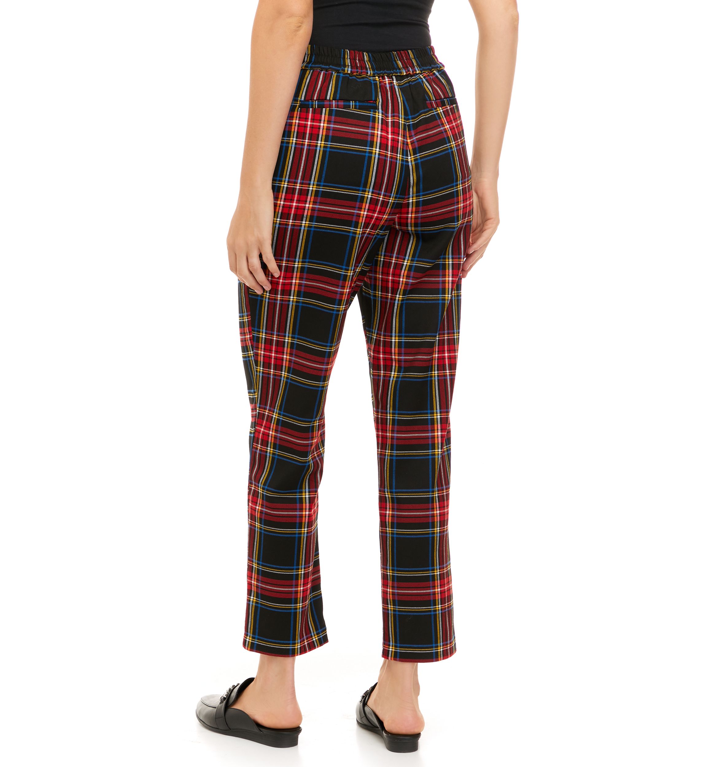 Womens Stretch Twill Plaid Pants