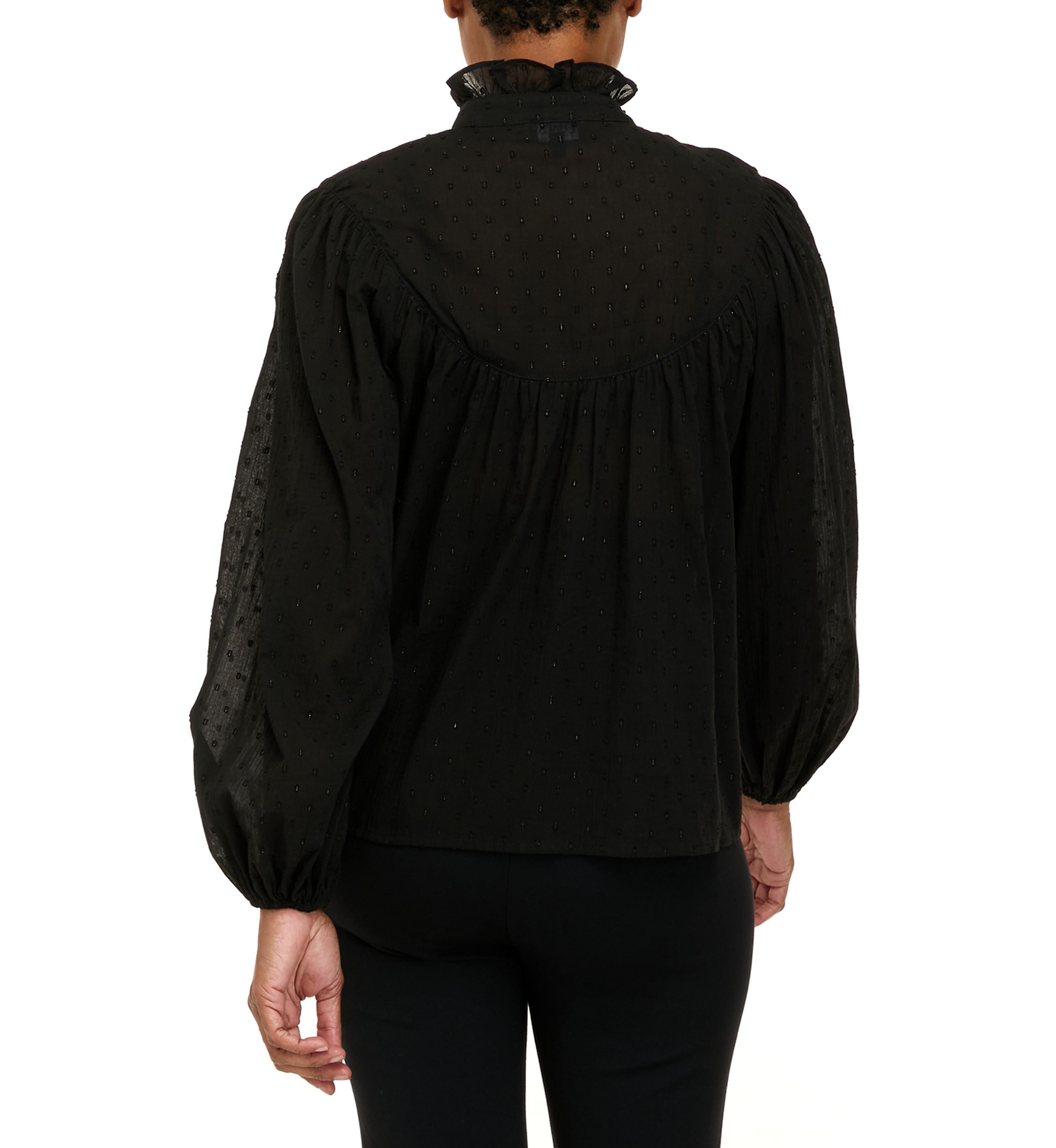 Womens Clip Dot Peasant Top