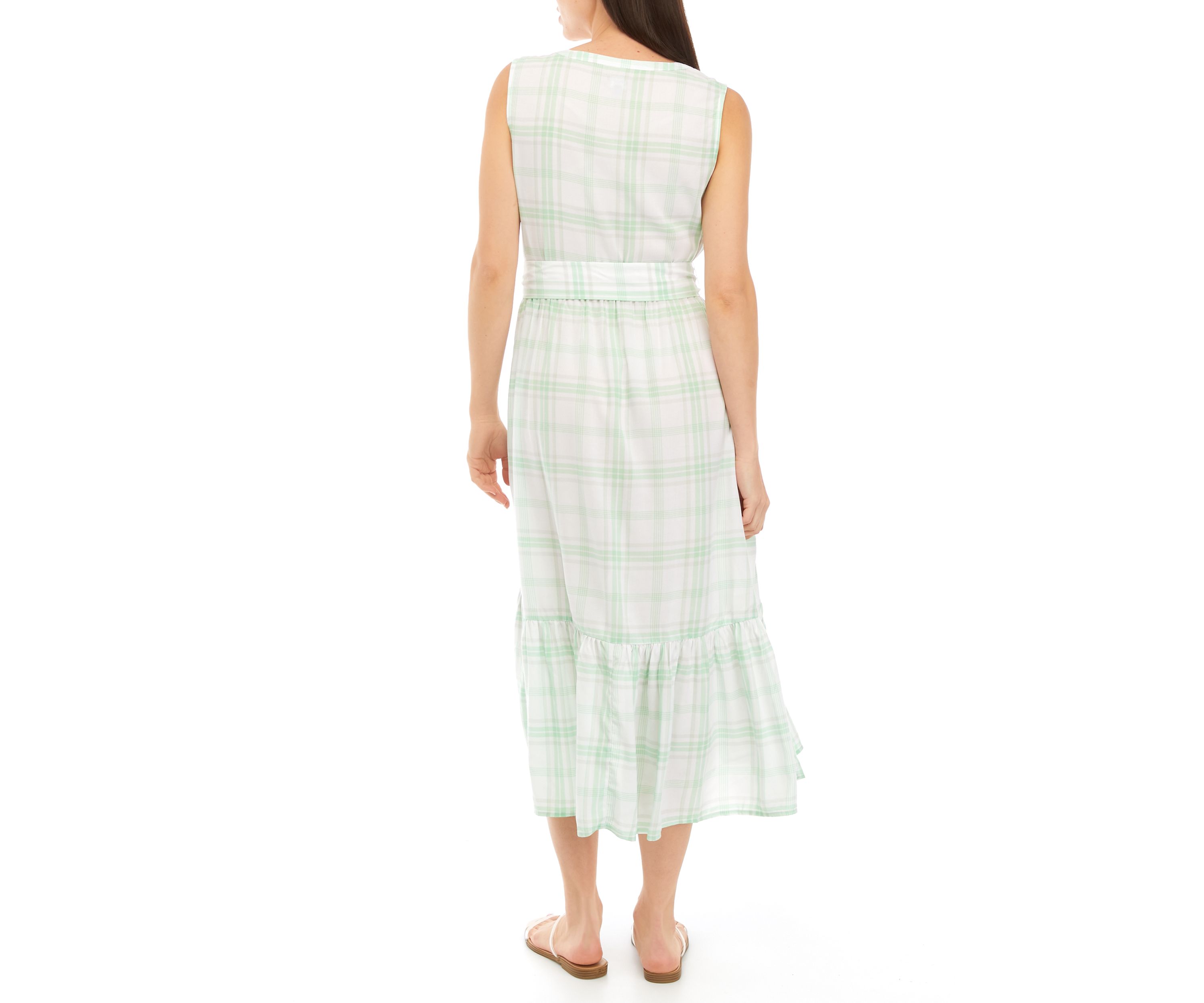   Womens Sleeveless Printed Shirt Dress 