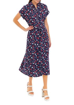 Chaps Ladies' Button Front Midi Dress