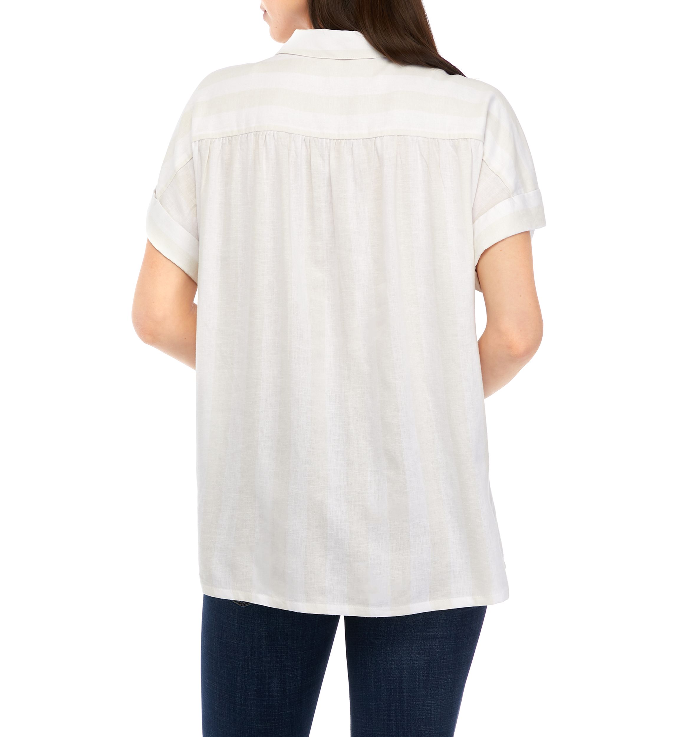 Womens Short Sleeve Button Up Shirt