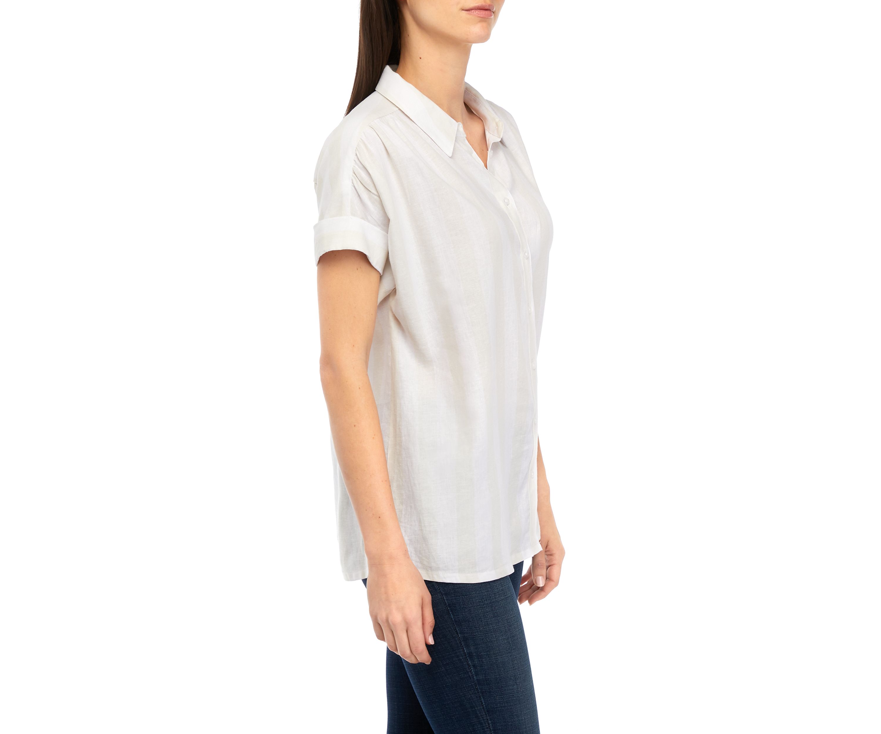 Womens Short Sleeve Button Up Shirt