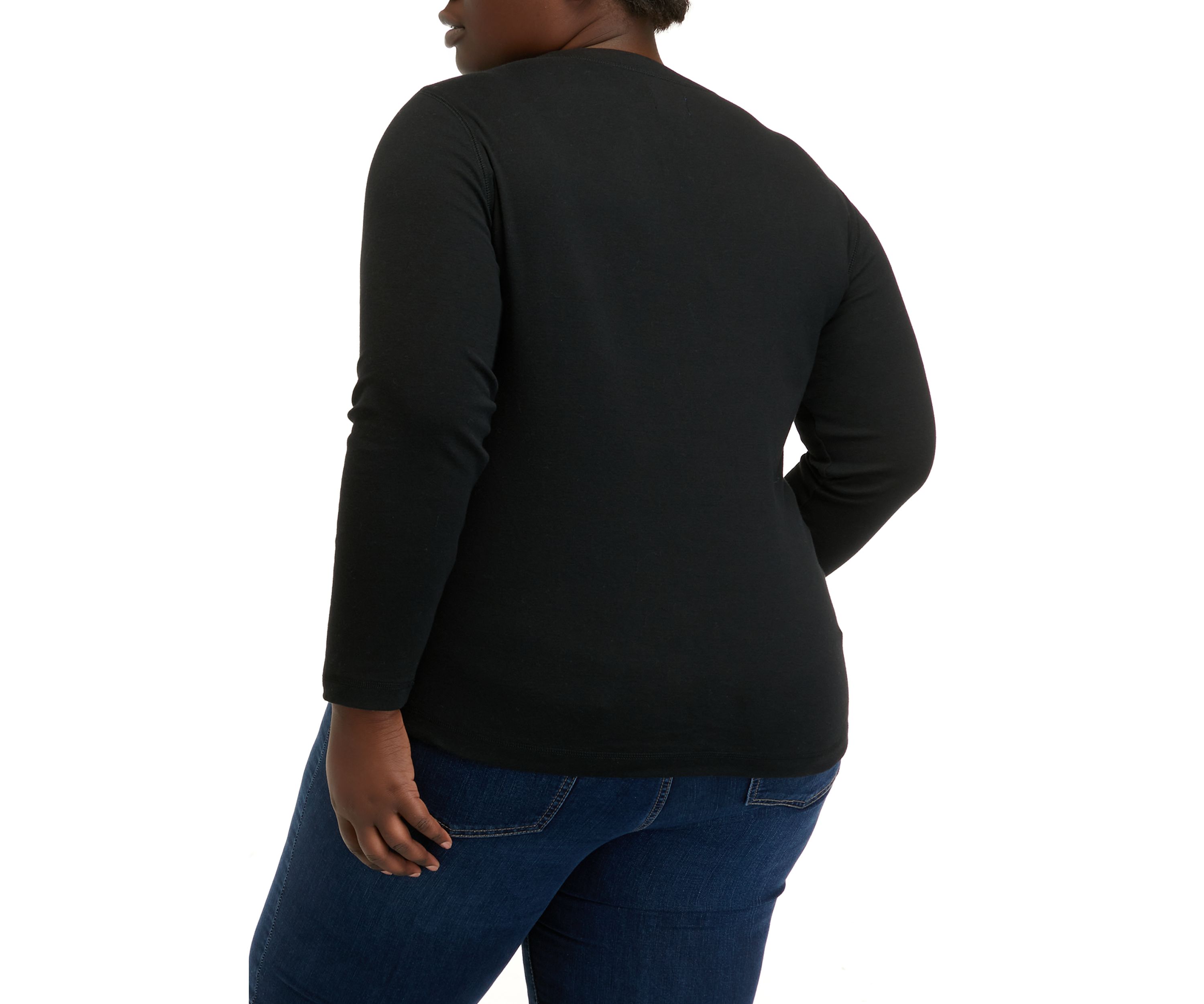 Plus Size Ribbed Henley Top