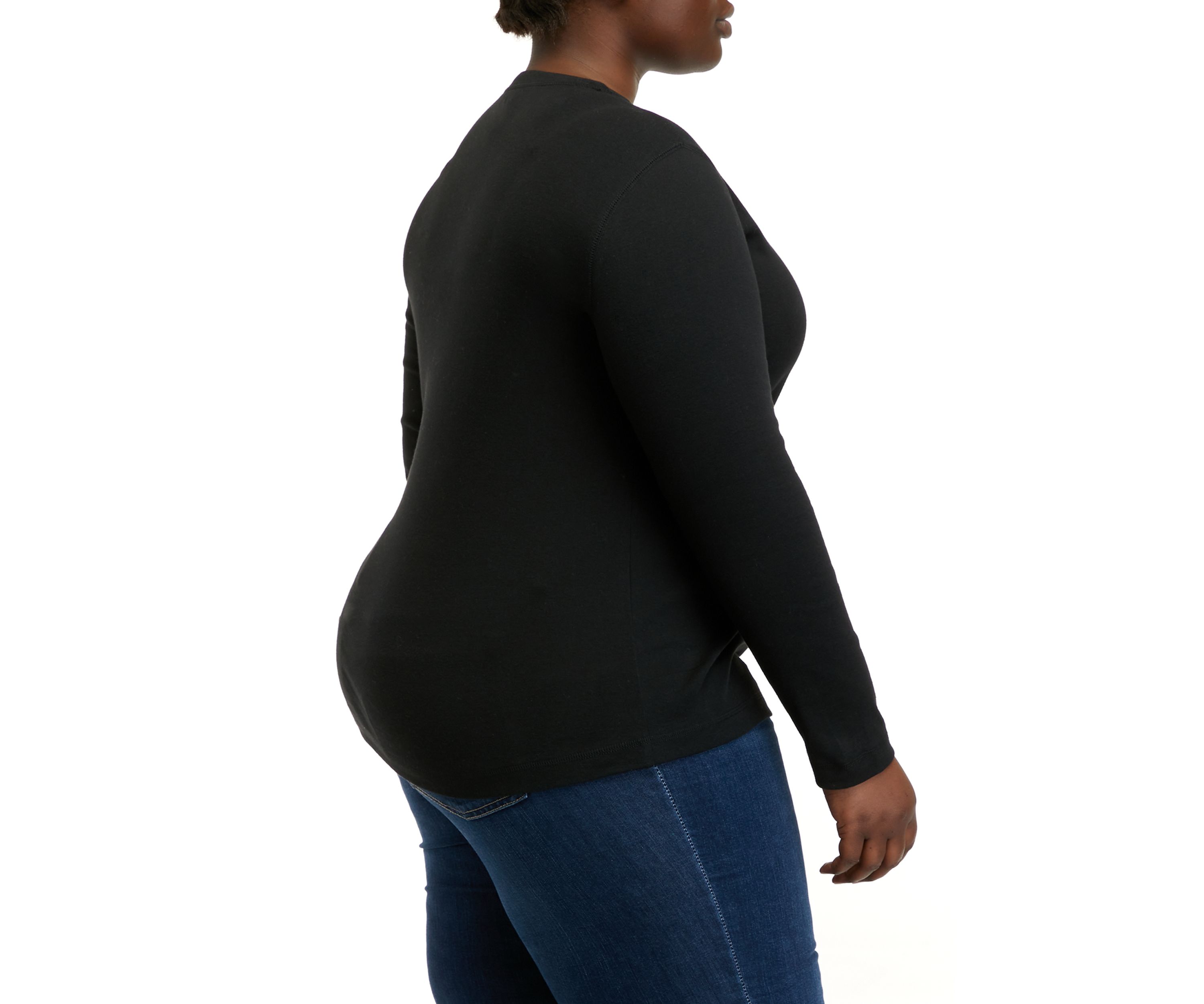 Plus Size Ribbed Henley Top