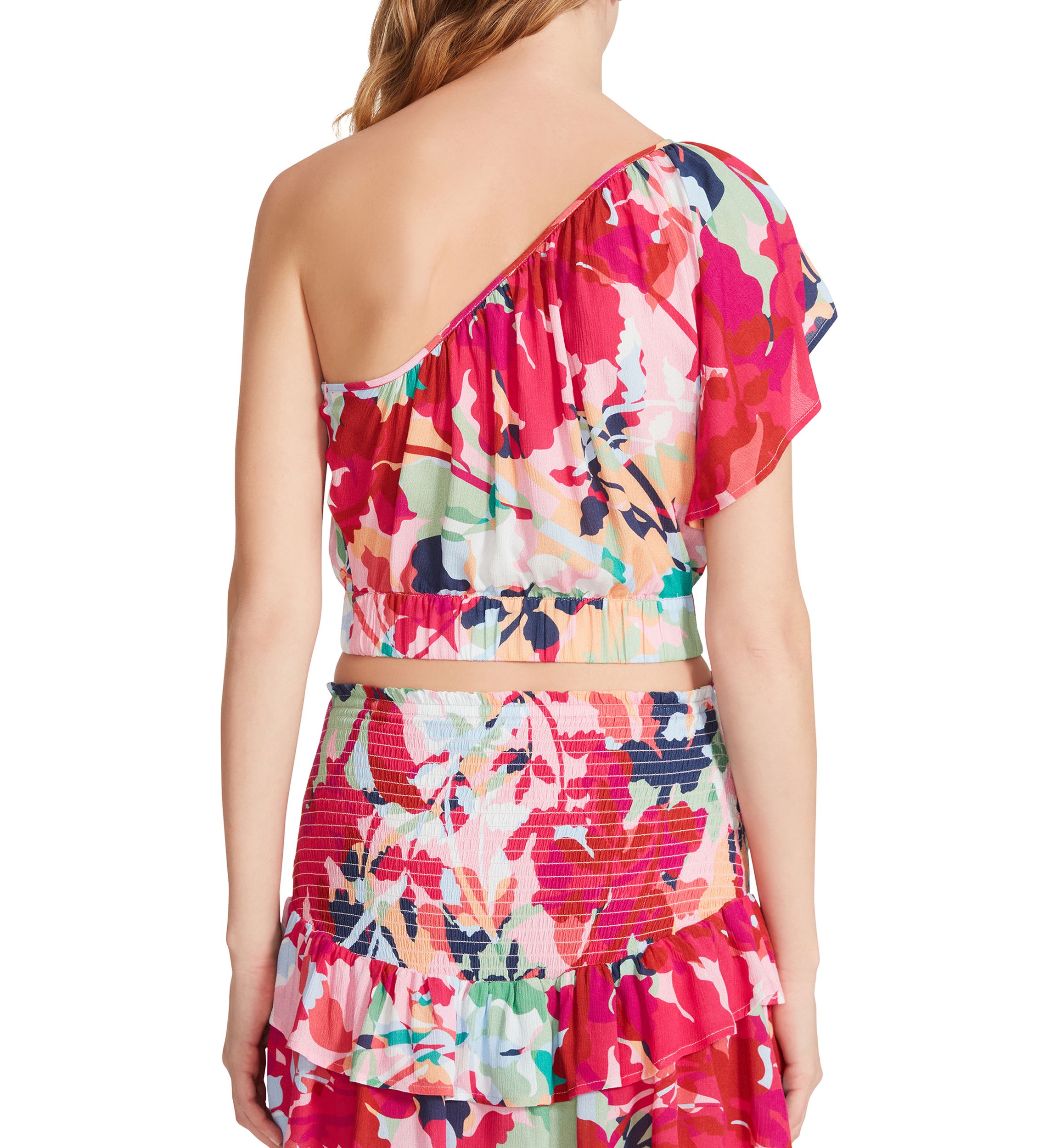 Womens One Shoulder Floral Dress