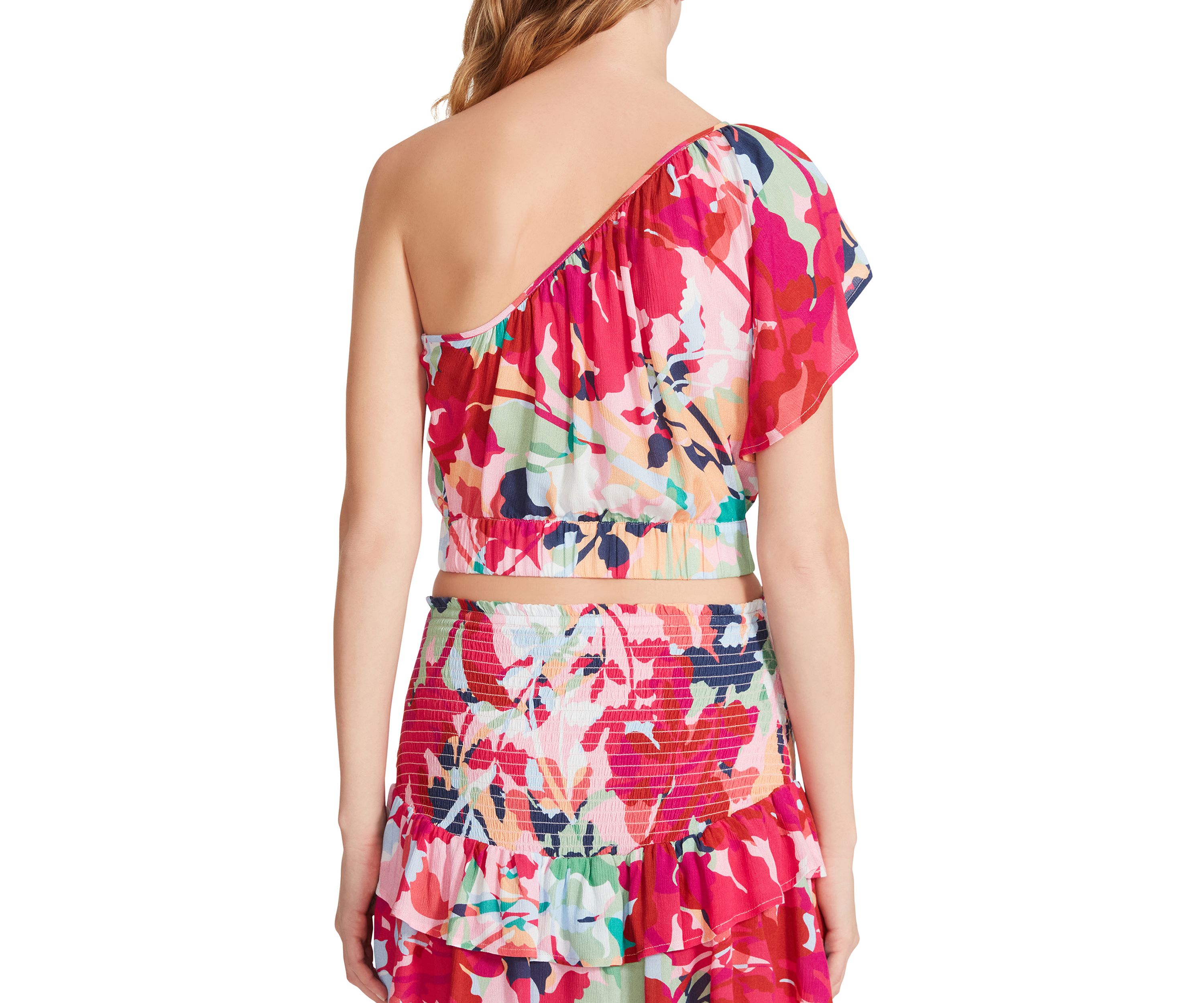 Womens One Shoulder Floral Dress