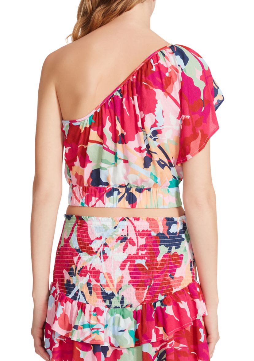 Womens One Shoulder Floral Dress