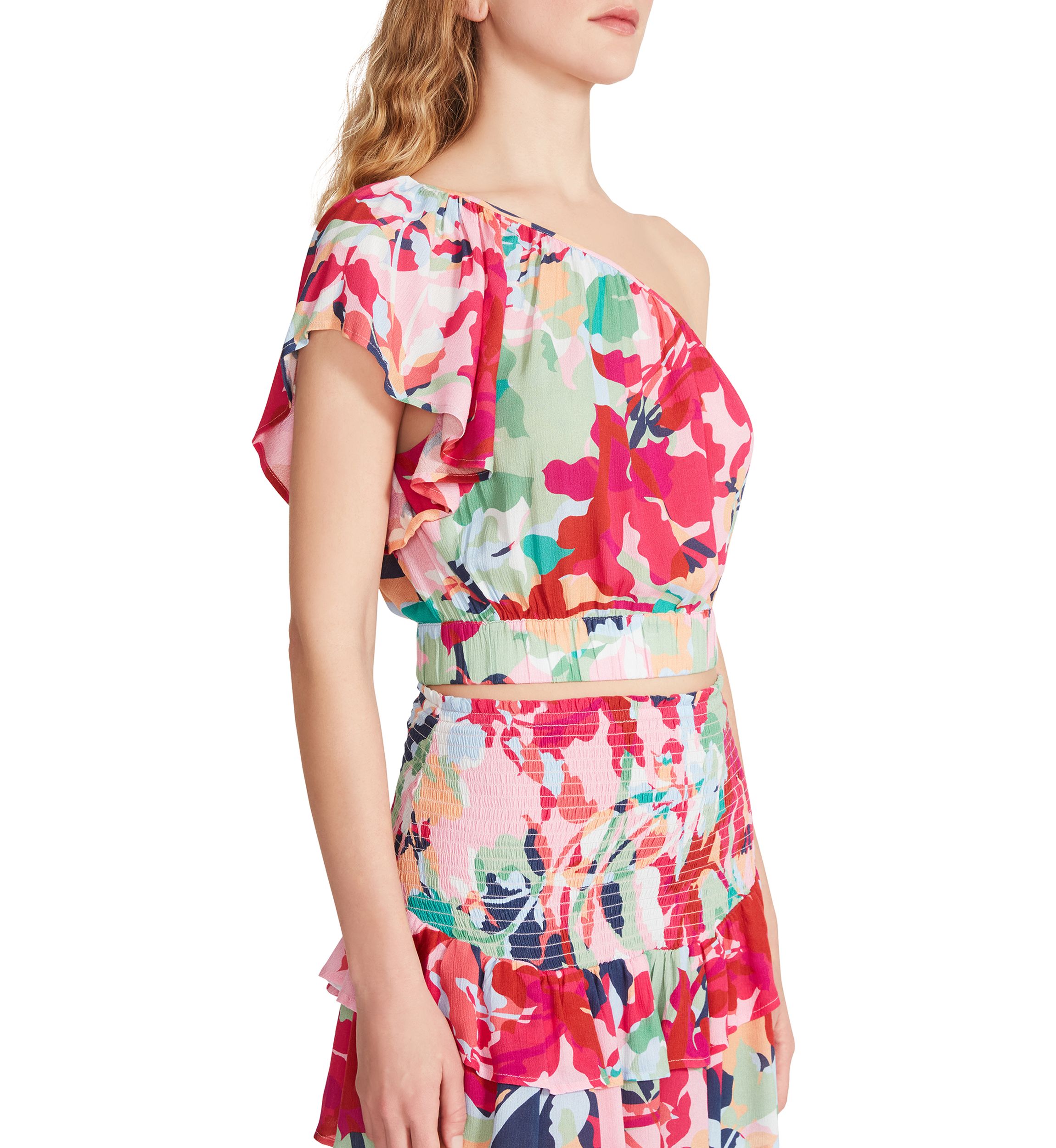 Womens One Shoulder Floral Dress