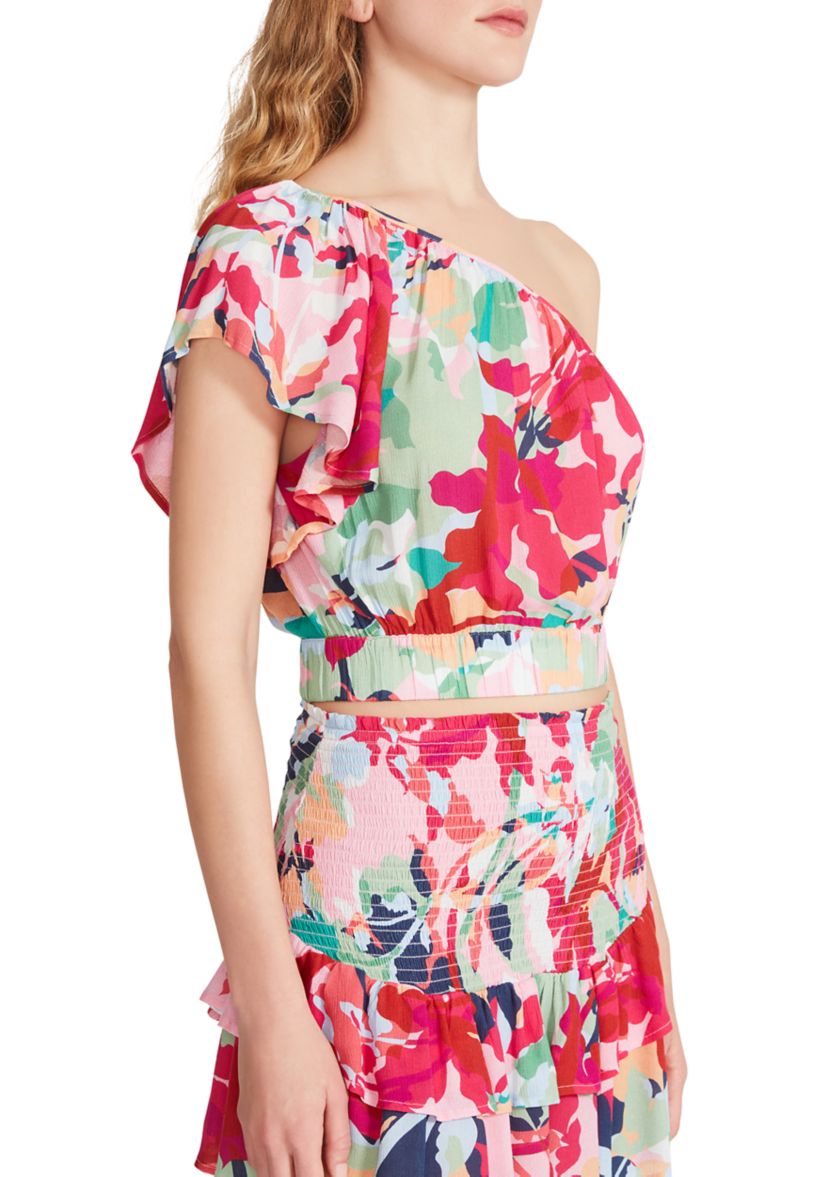 Womens One Shoulder Floral Dress