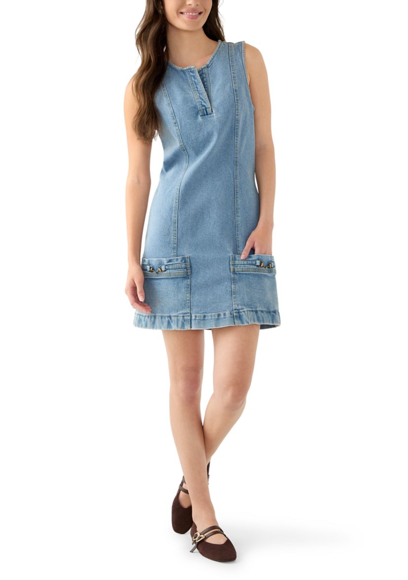 Womens Averi Sleeveless Denim Dress