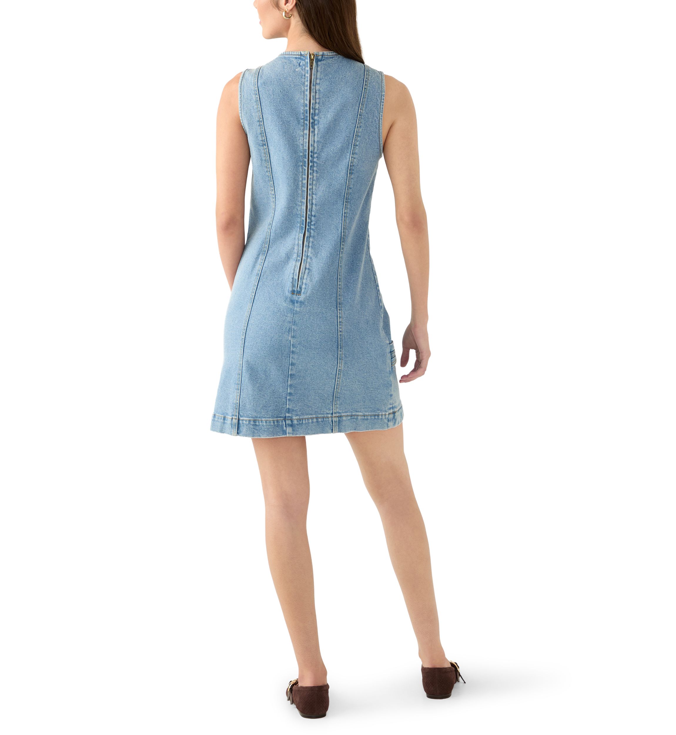 Womens Averi Sleeveless Denim Dress