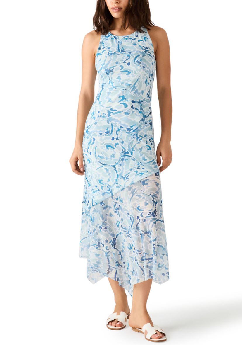 midi dark floral dress High Neck Floral Midi Dress 10 / Noir/Multi