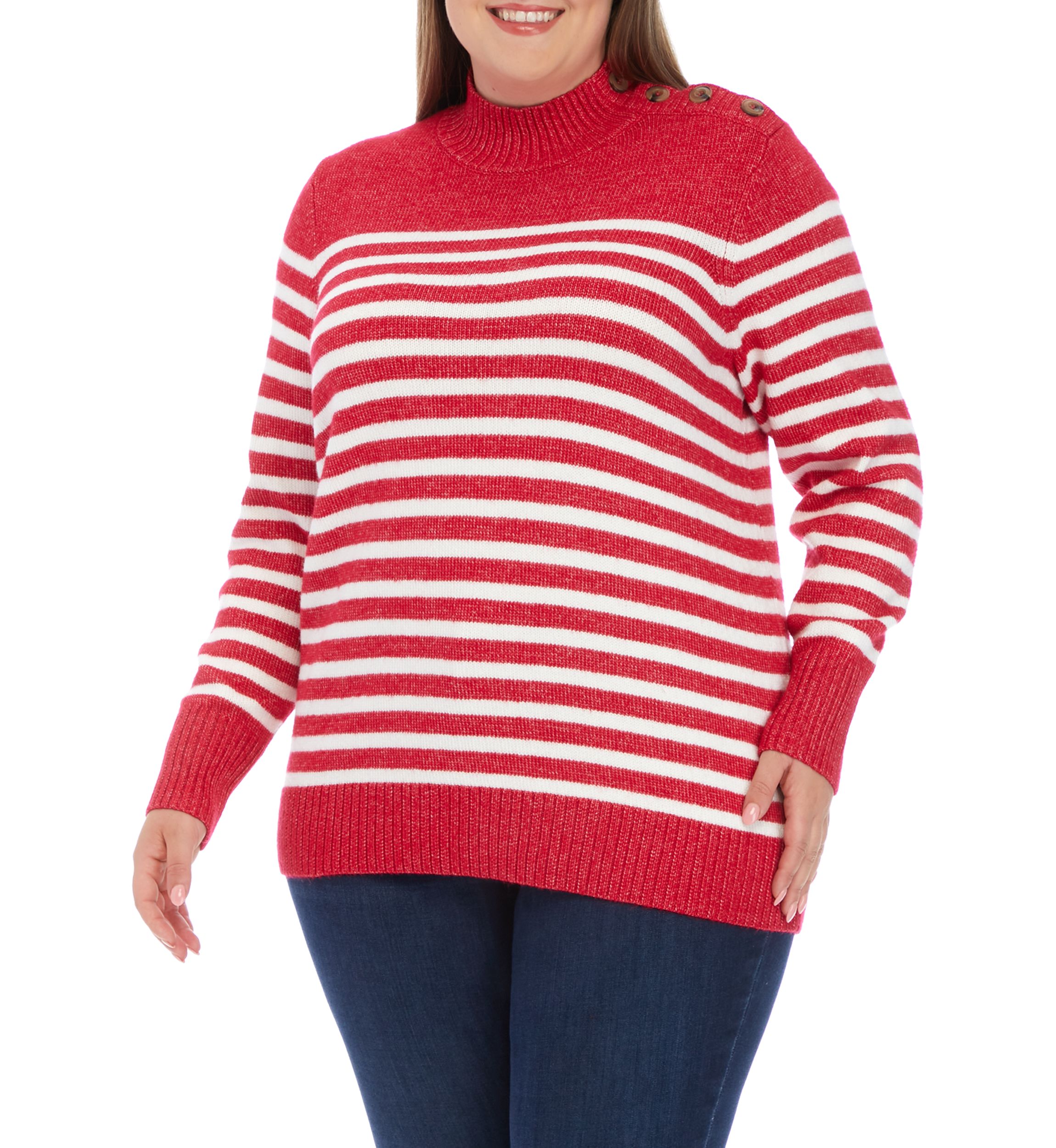 Plus Size Striped Sweater