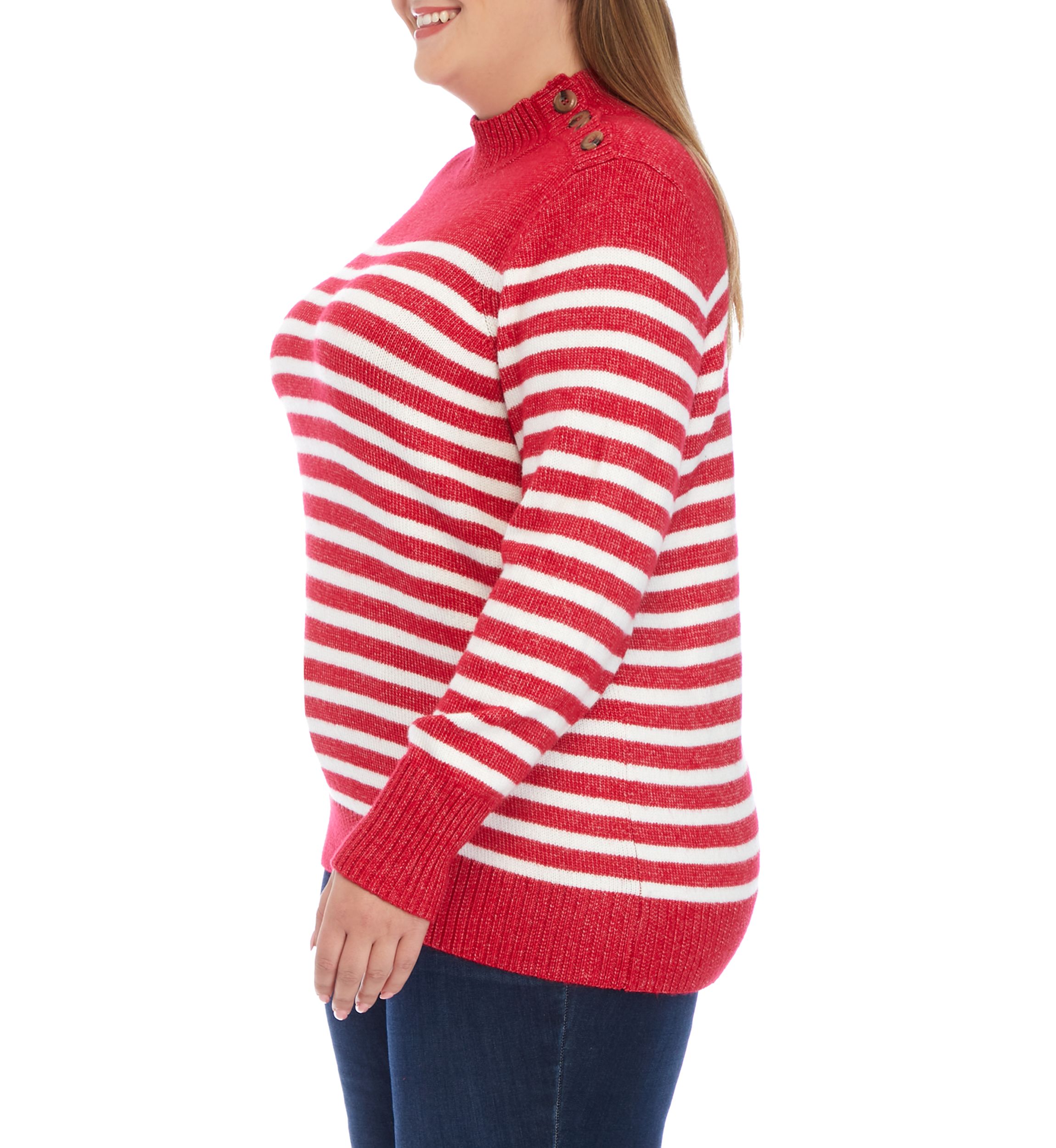 Plus Size Striped Sweater