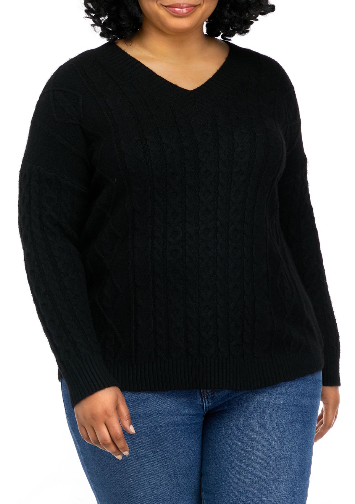 Plus Size V-Neck Sweater