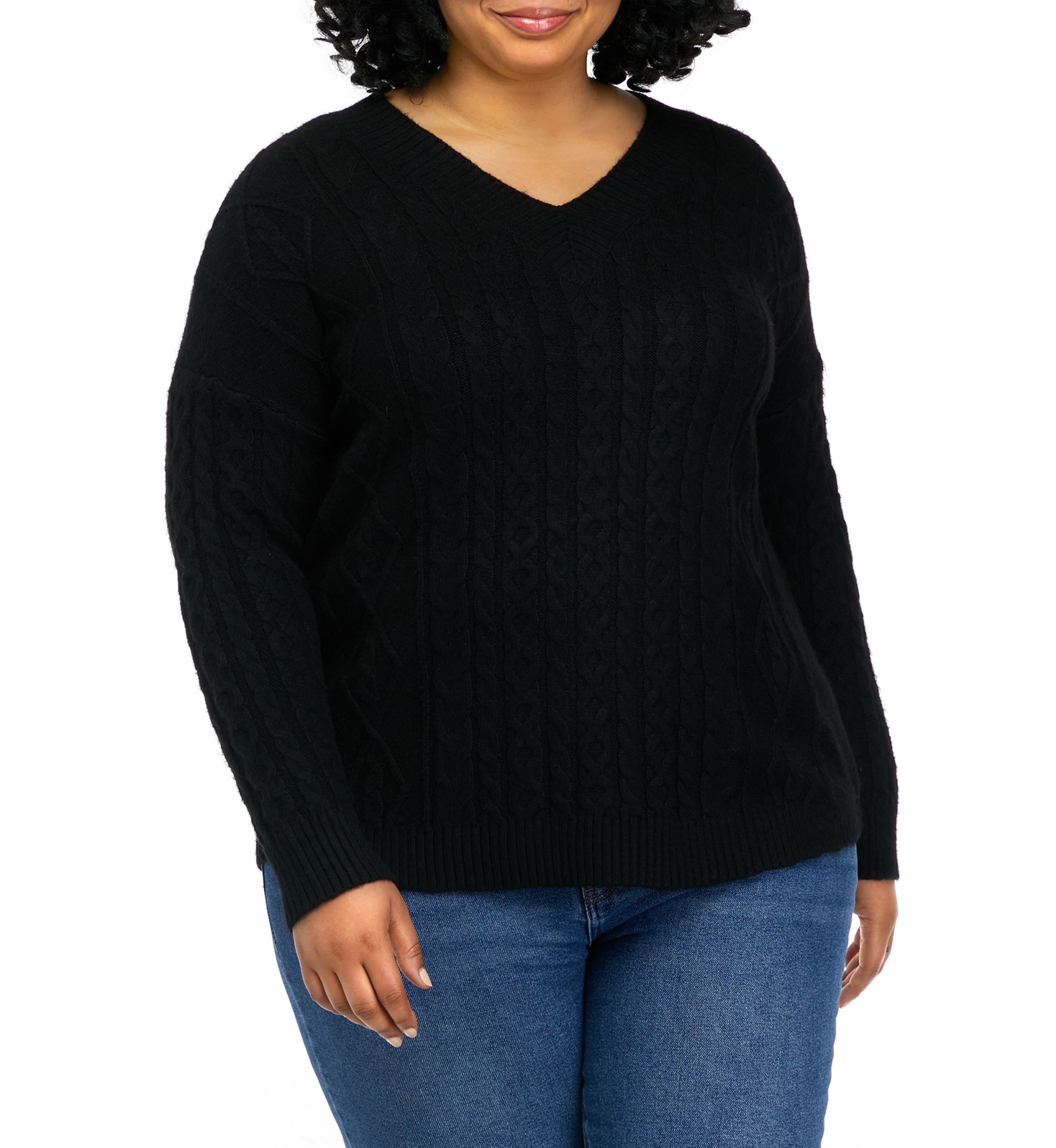 Plus Size V-Neck Sweater