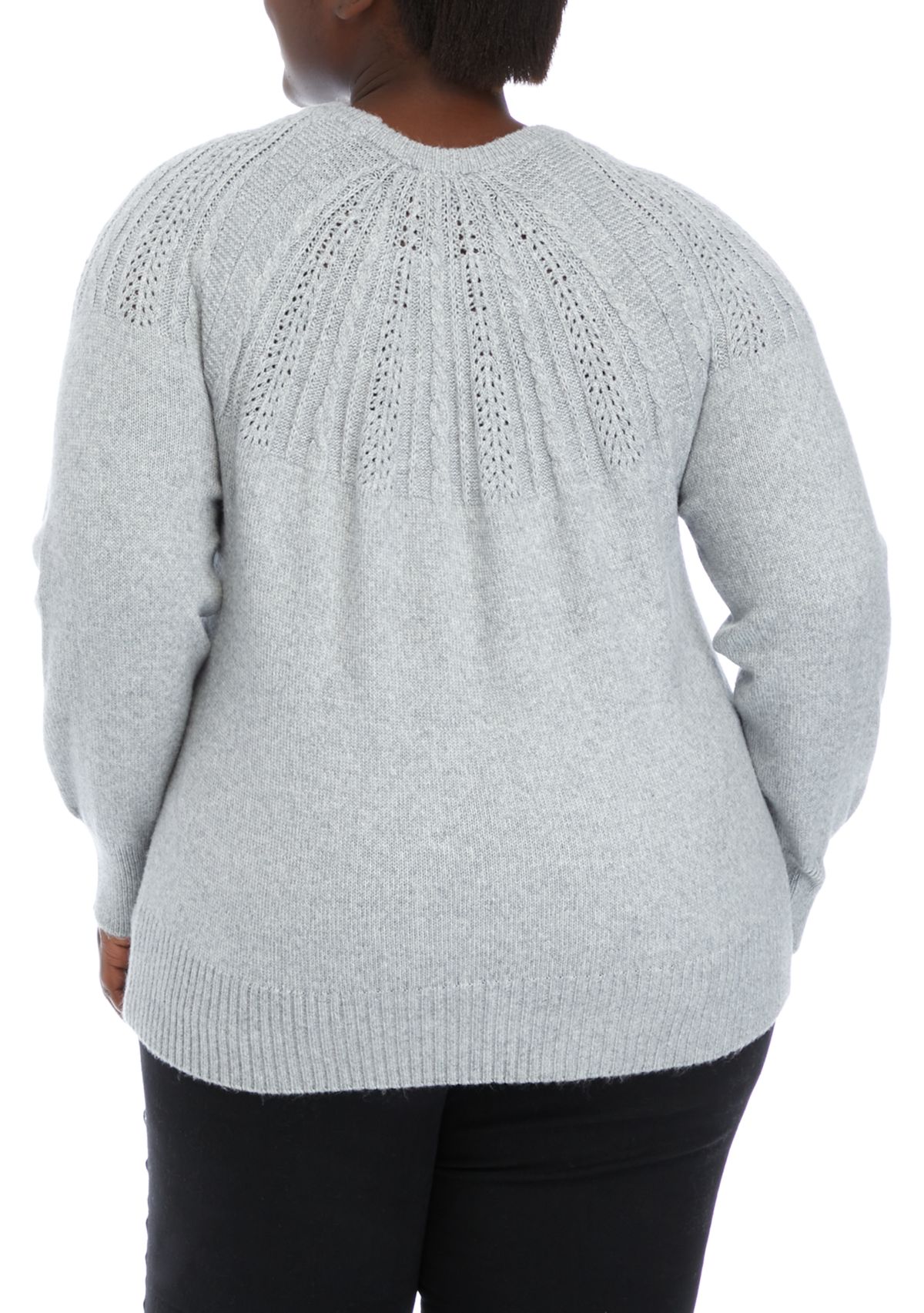 Plus Size Cable Yoke Sweater