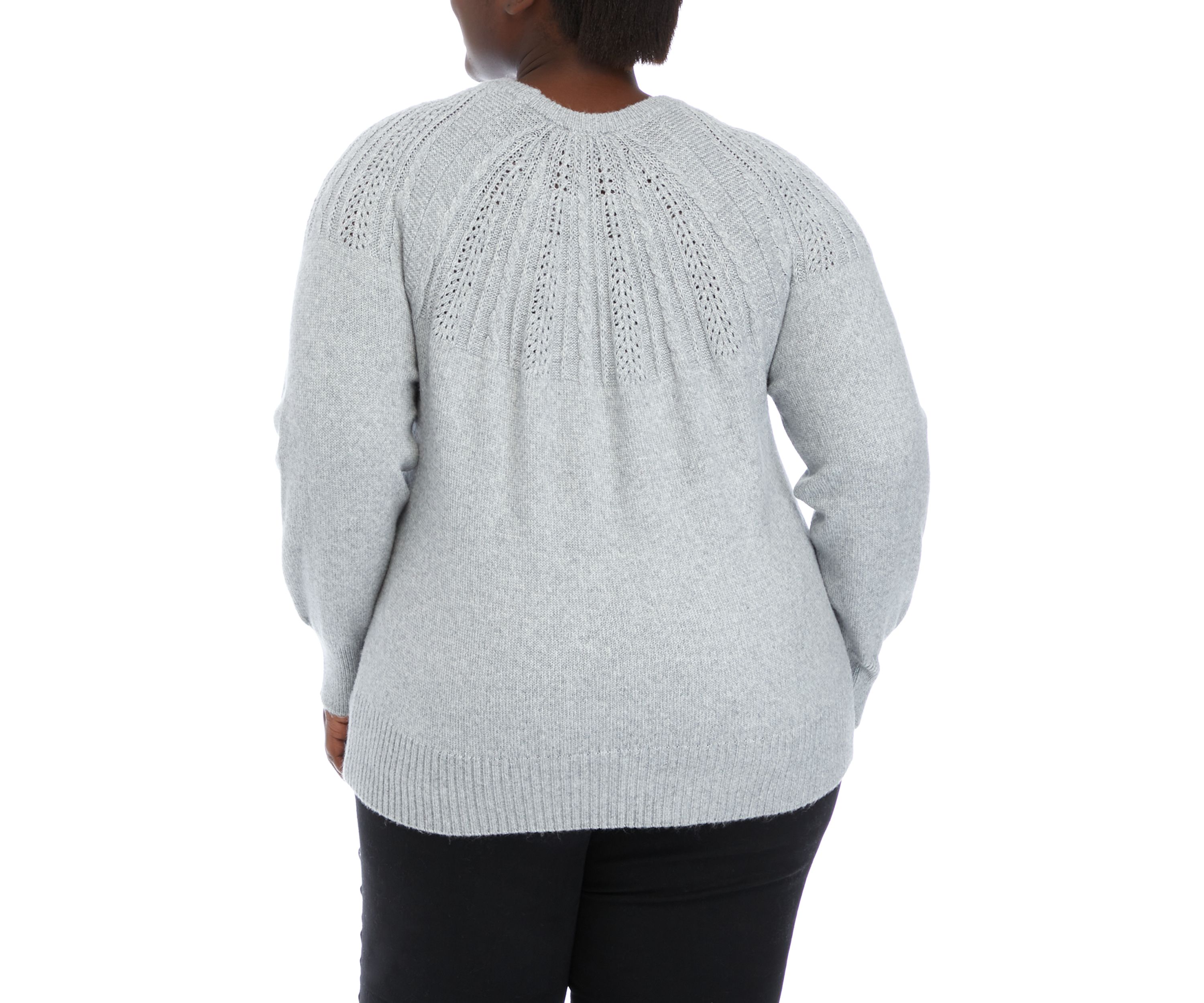 Plus Size Cable Yoke Sweater
