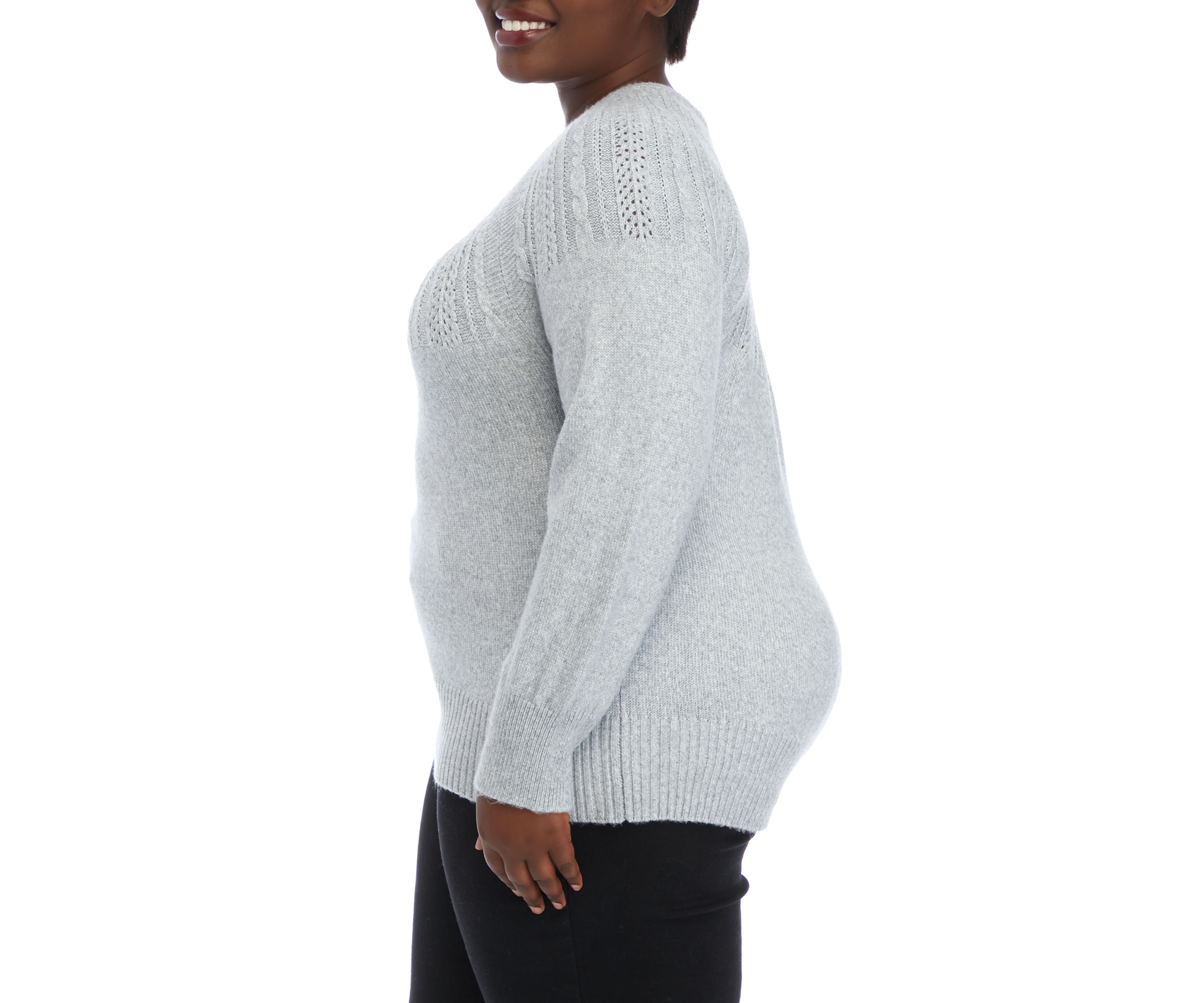 Plus Size Cable Yoke Sweater