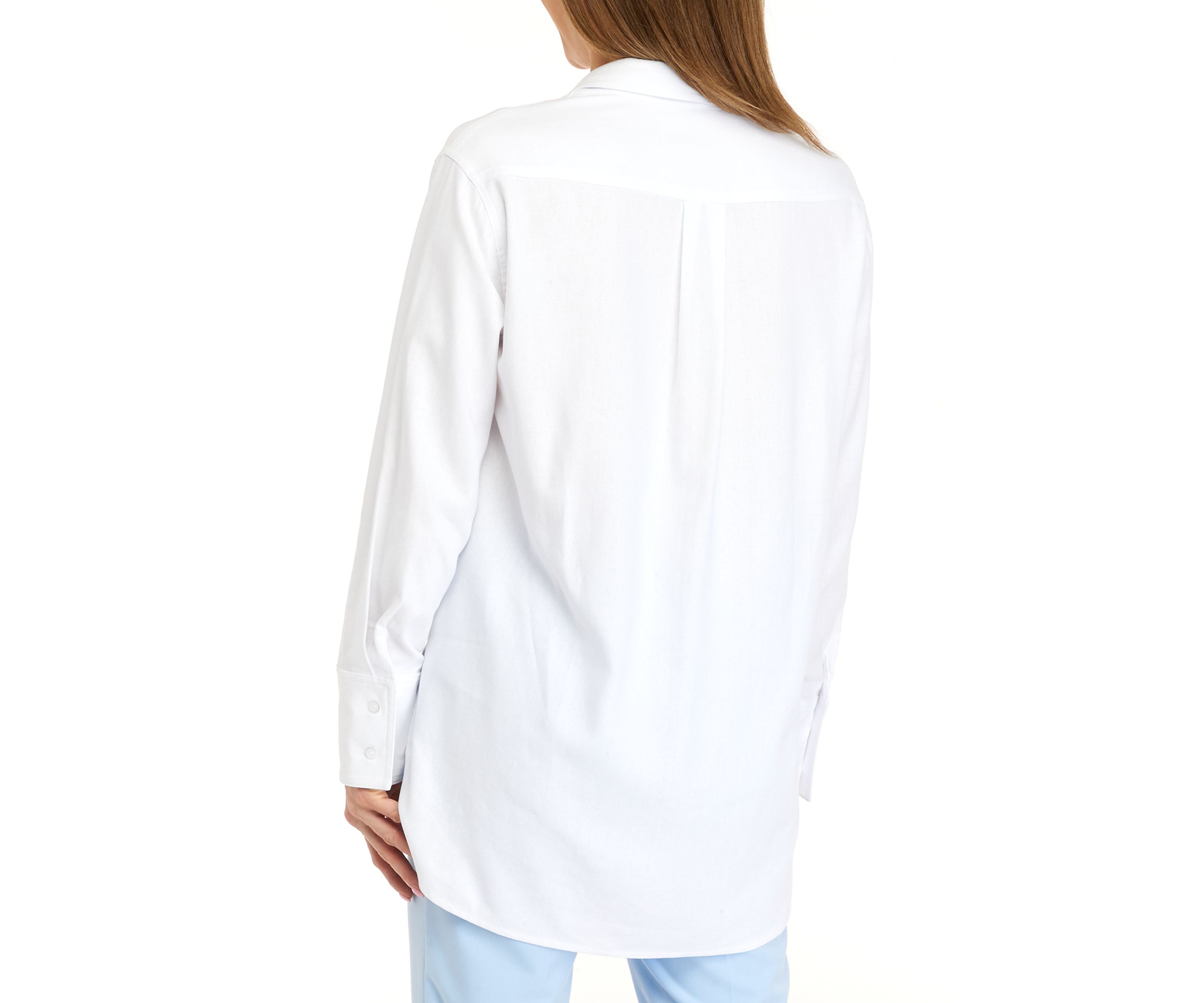Womens Long Sleeve Linen Button Front Shirt