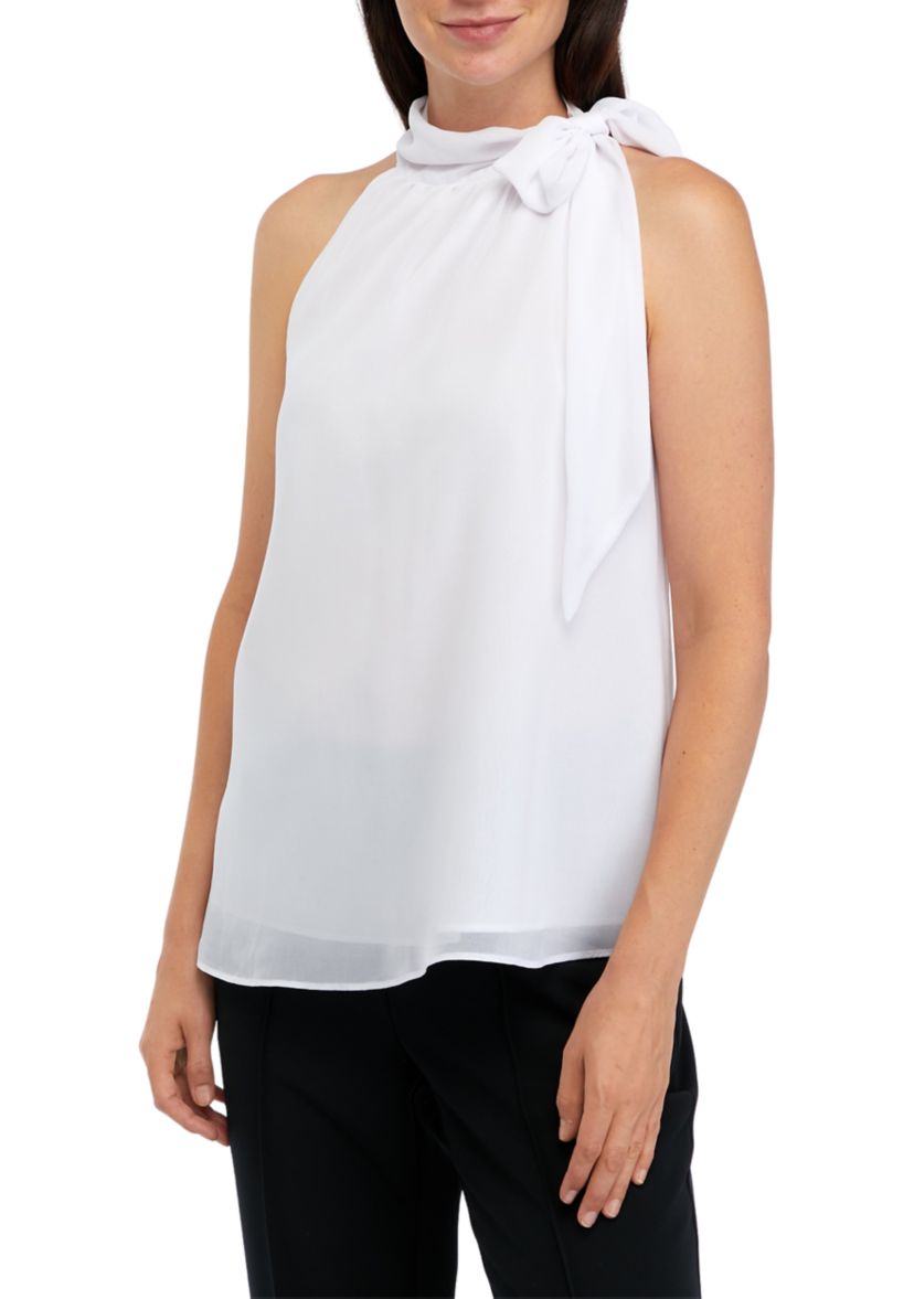 Womens Sleeveless Tie Halter Neck Top 