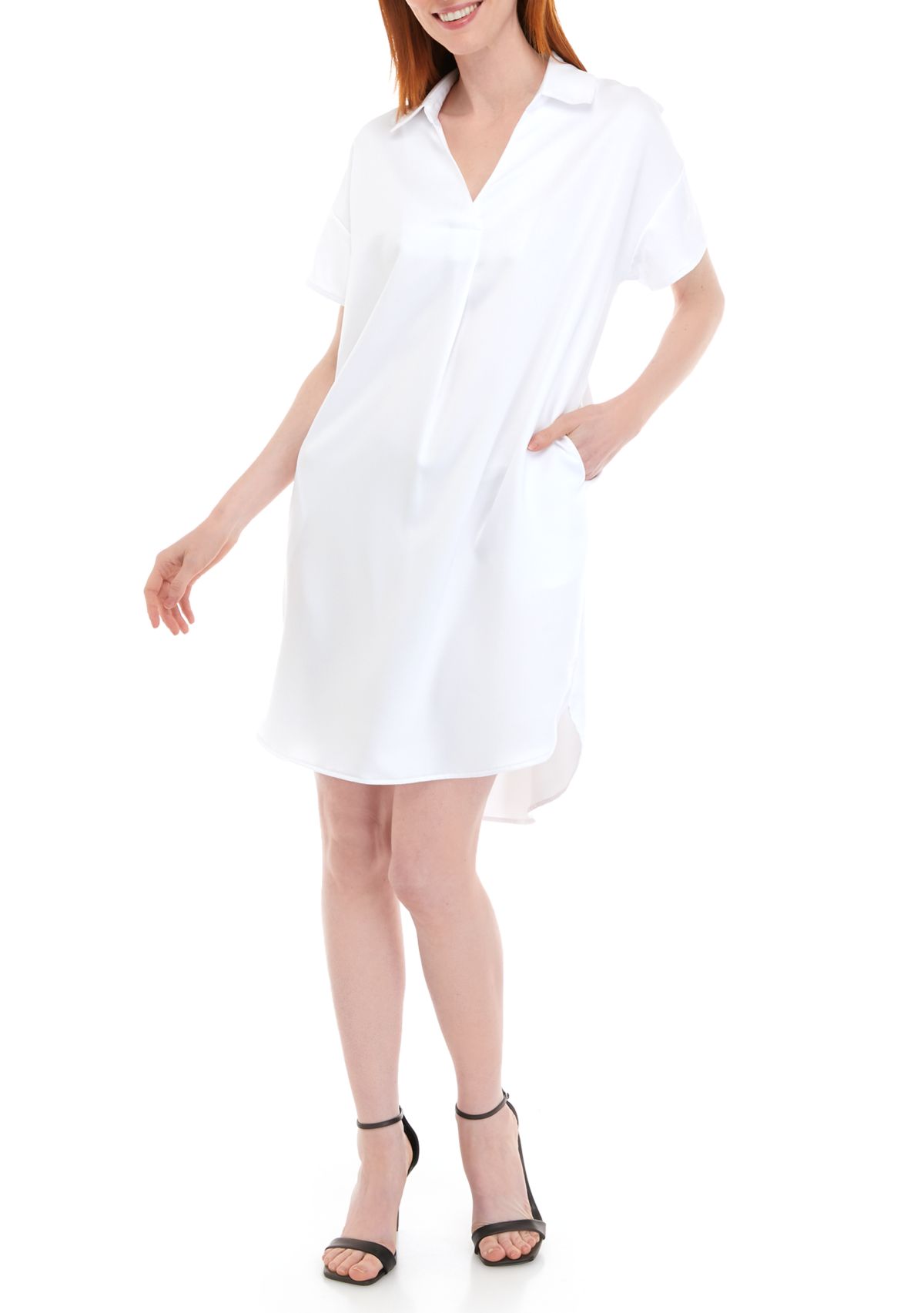 Womens Short Sleeve Popover Dress
