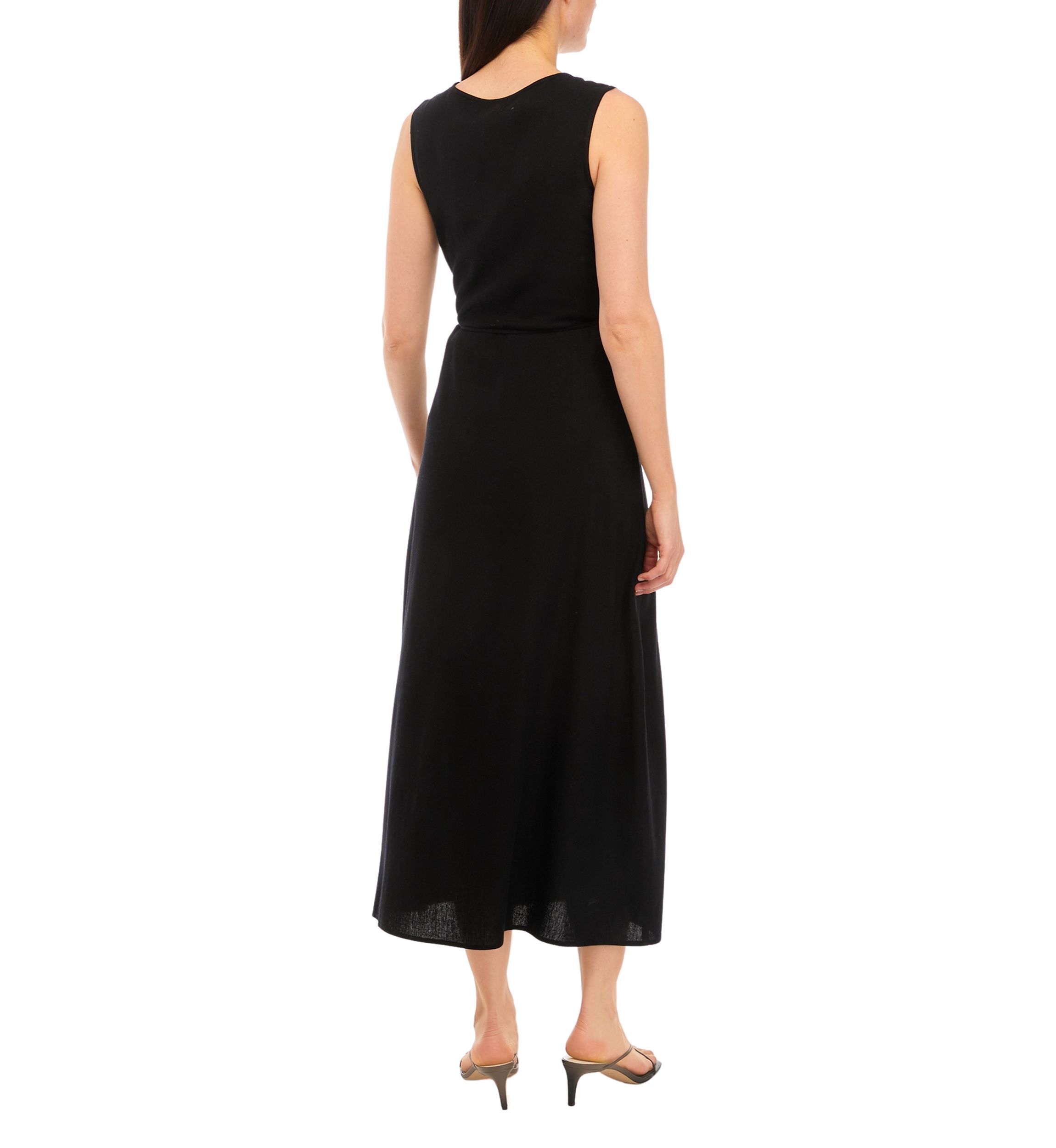 Womens Sleeveless Linen Midi Wrap Dress