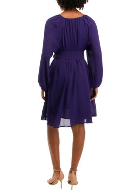 Women's Belted Georgette Dress