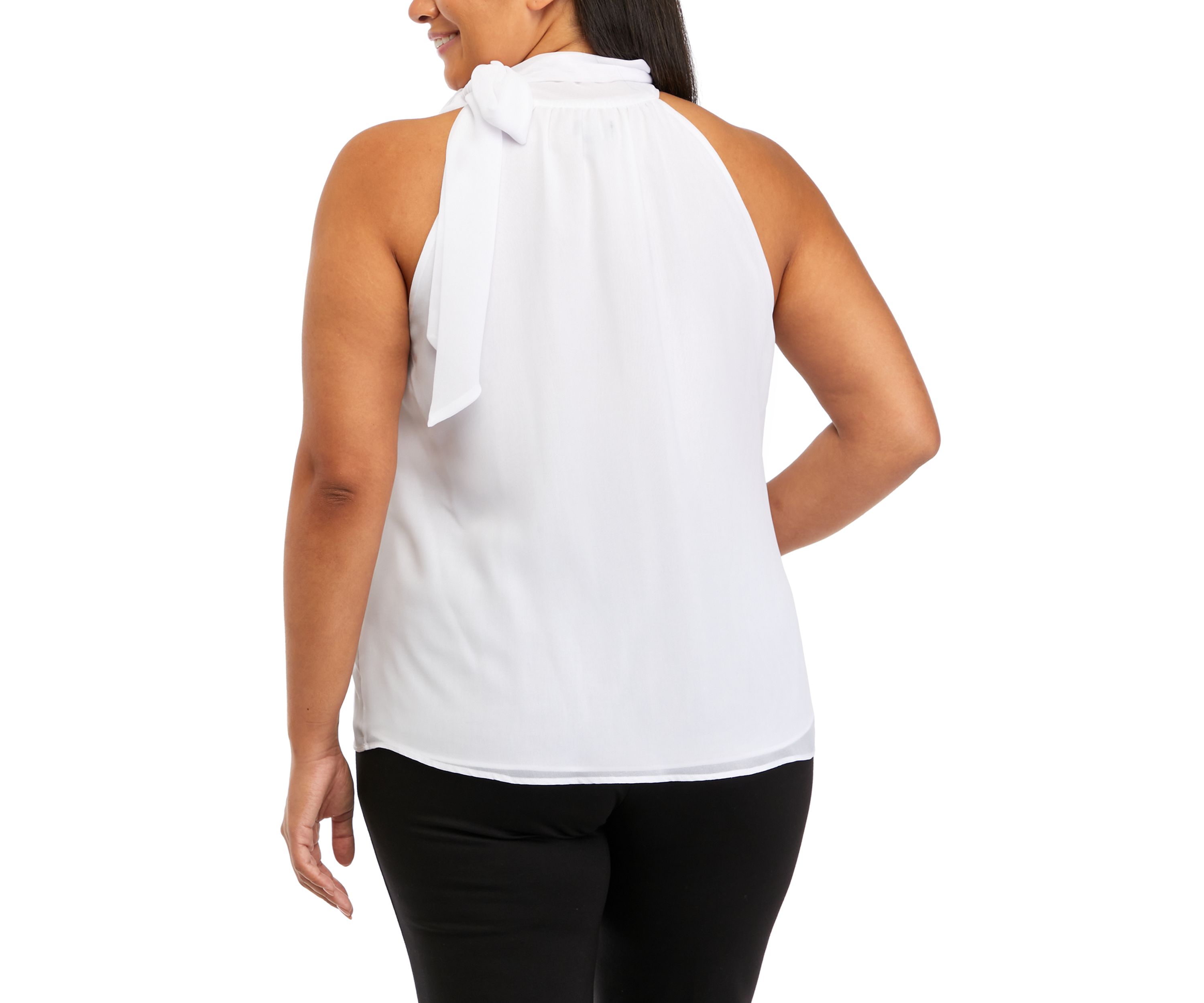 Plus Size Sleeveless Tie Halter Neck Top