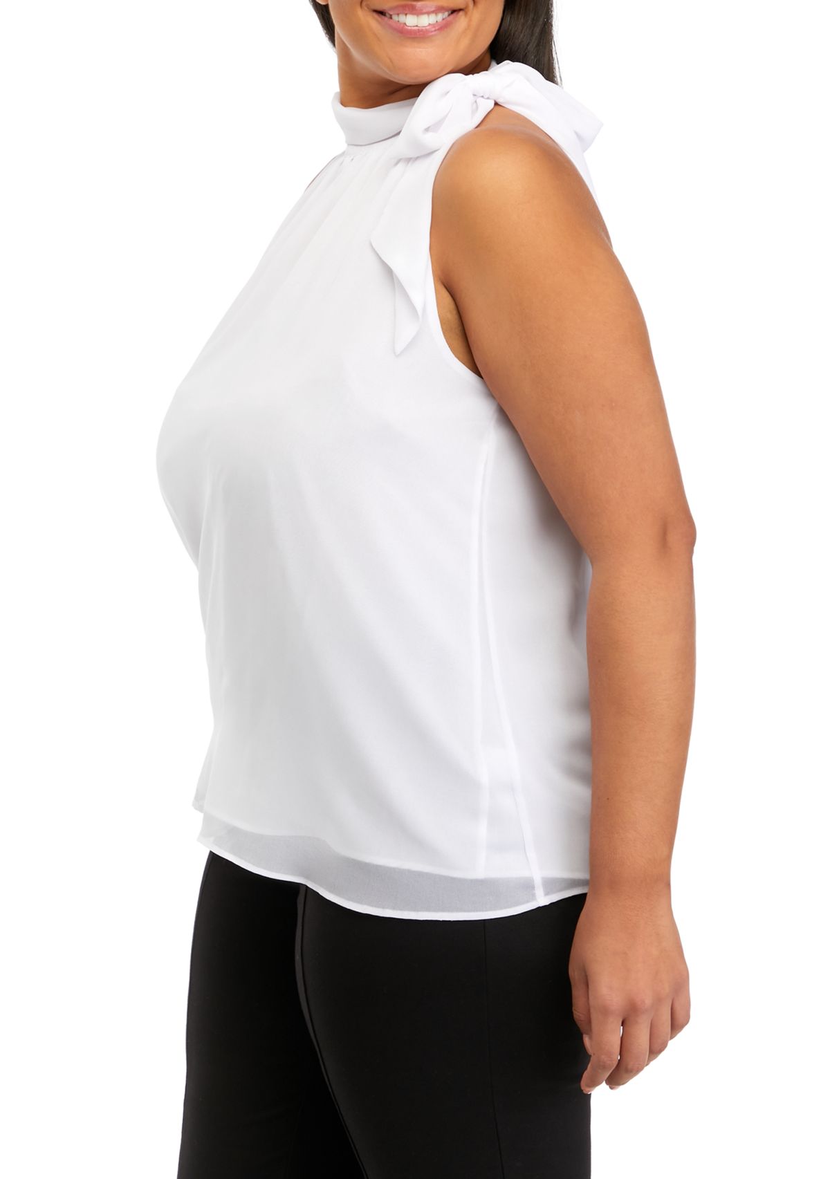 Plus Size Sleeveless Tie Halter Neck Top