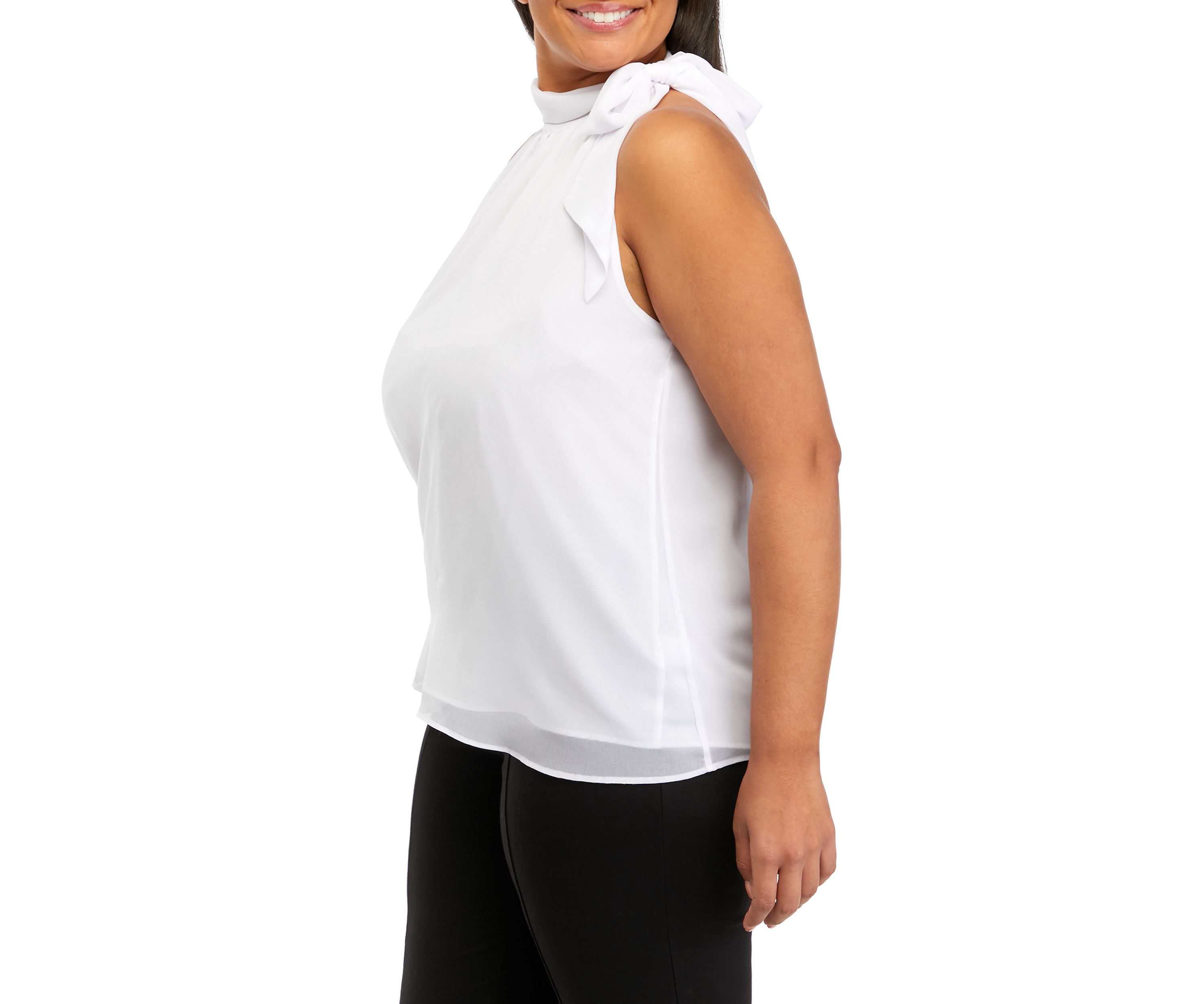 Plus Size Sleeveless Tie Halter Neck Top