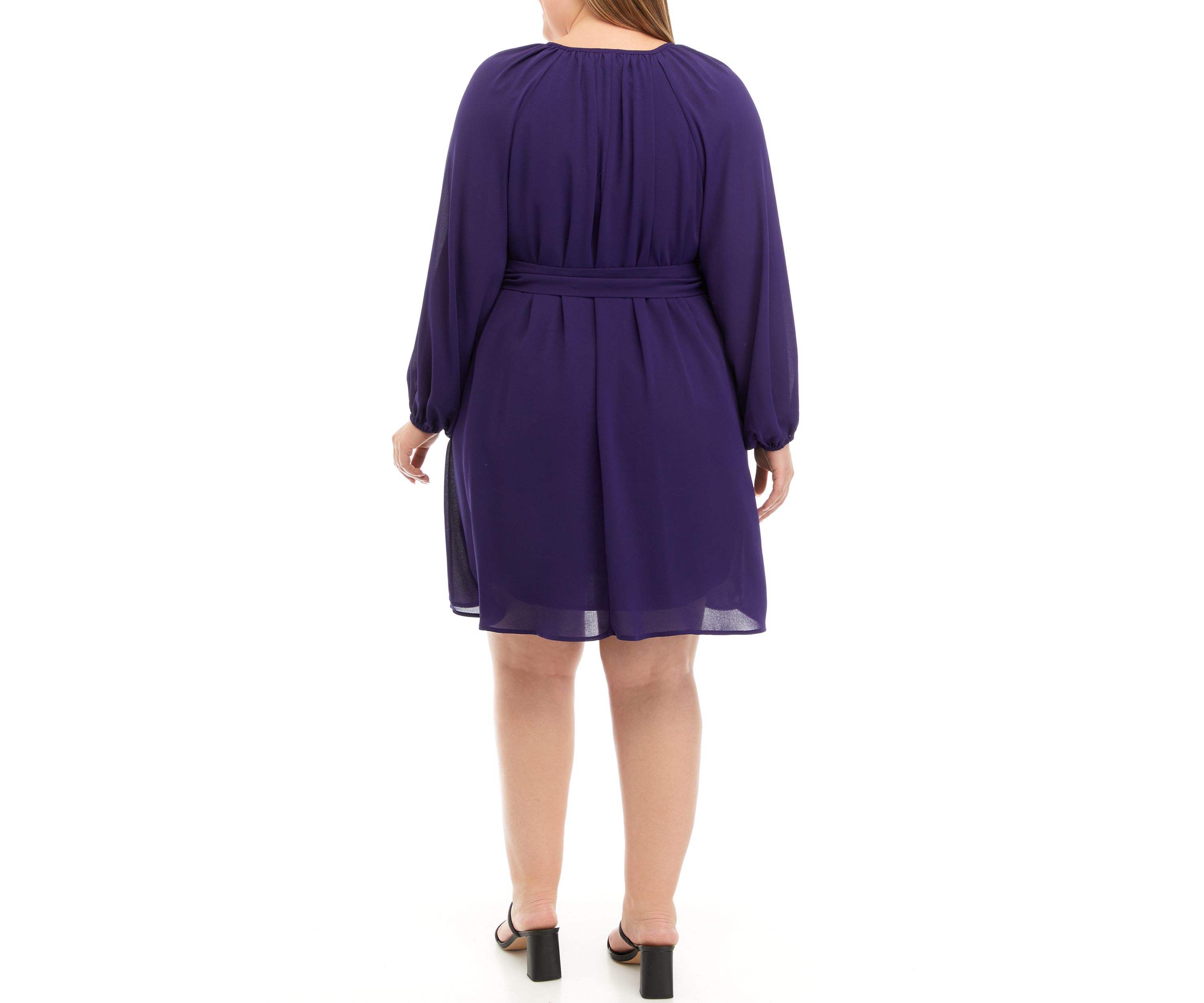 Plus Size Belted Georgette Dress